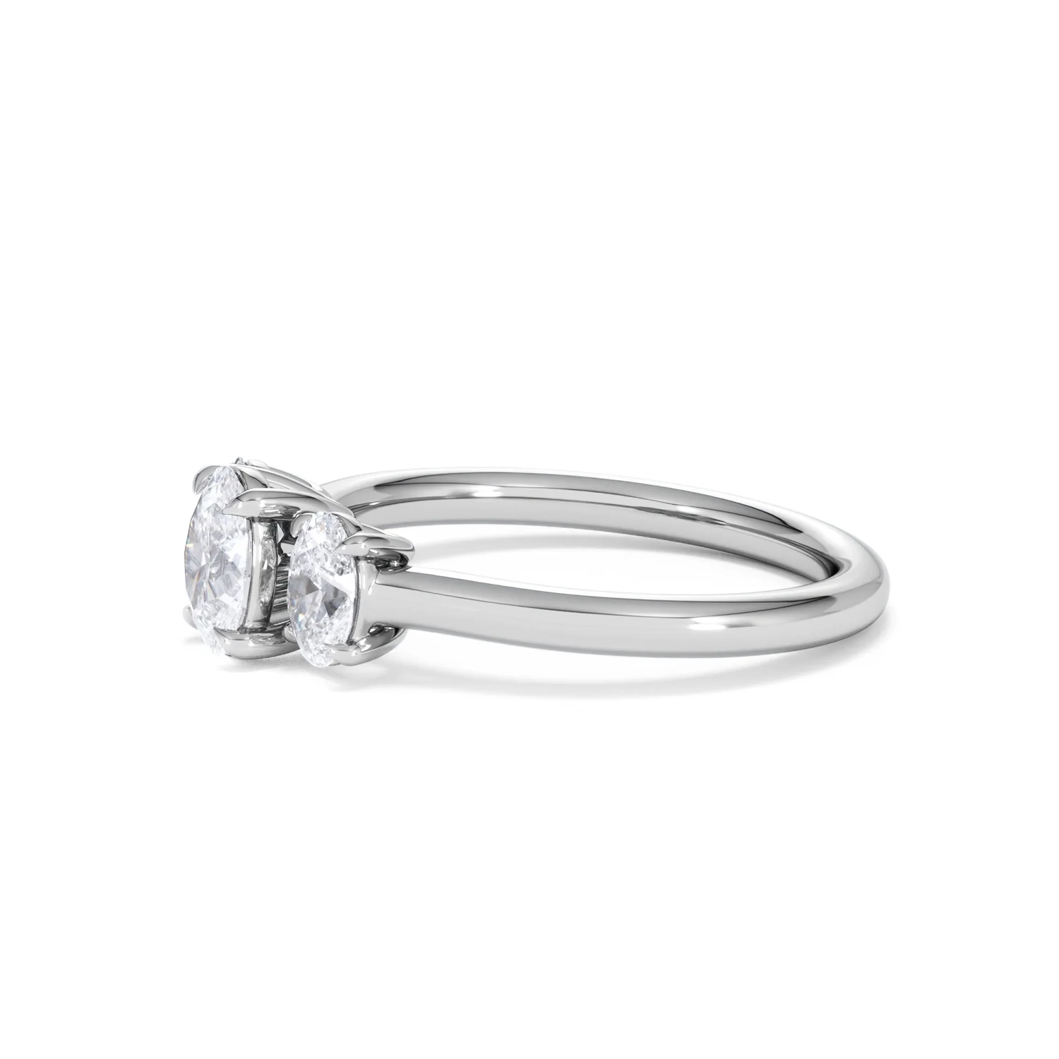 Ever 1.00ct Oval Cut Lab Diamond 3 Stone Engagement Ring in Platinum - Image 74