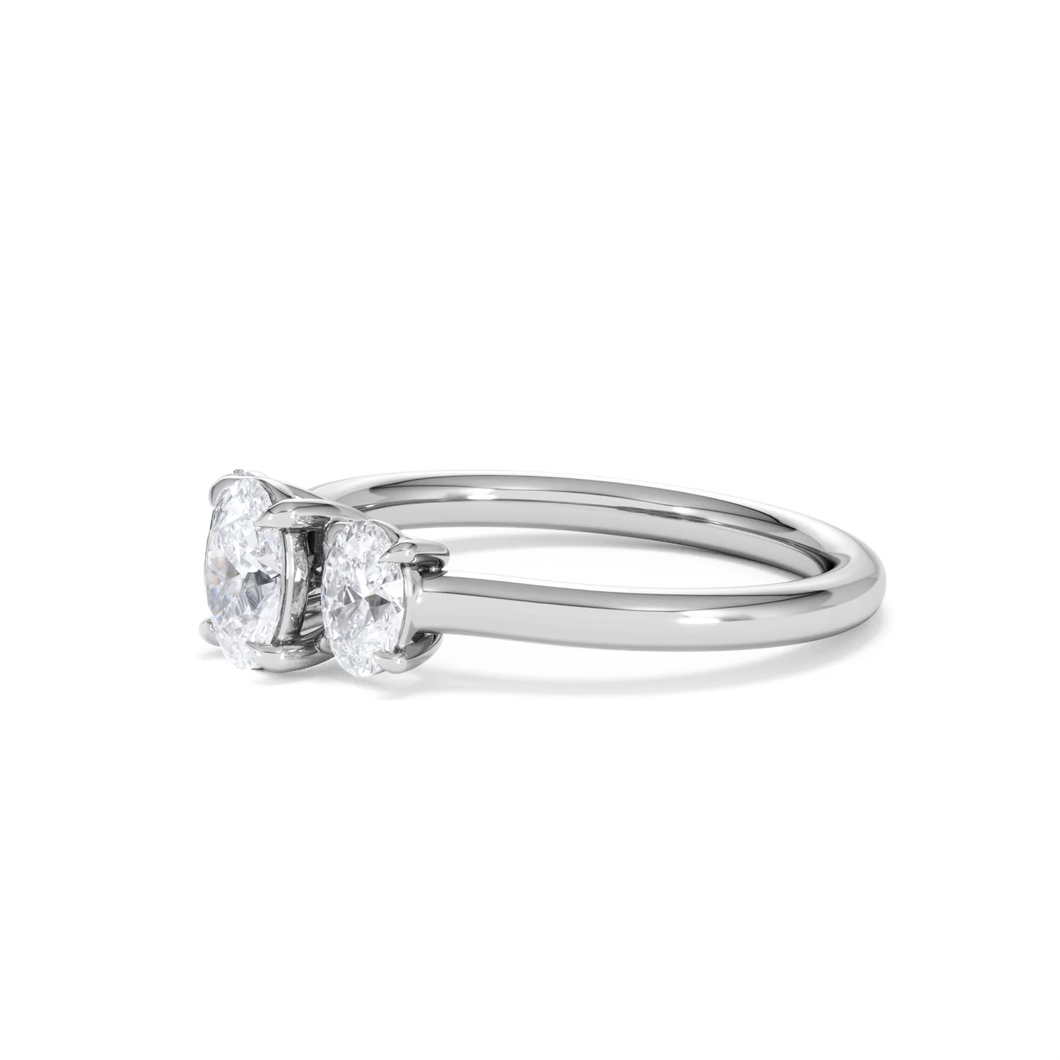 Ever 1.00ct Oval Cut Lab Diamond 3 Stone Engagement Ring in Platinum - Image 76