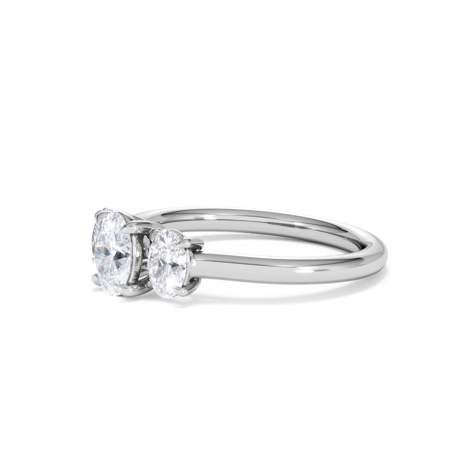 Ever 1.00ct Oval Cut Lab Diamond 3 Stone Engagement Ring in Platinum - Image 77