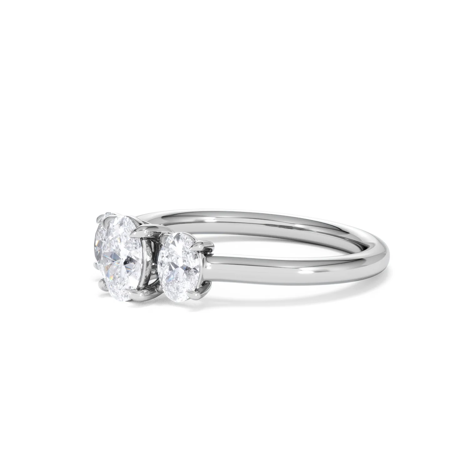 Ever 1.00ct Oval Cut Lab Diamond 3 Stone Engagement Ring in Platinum - Image 78