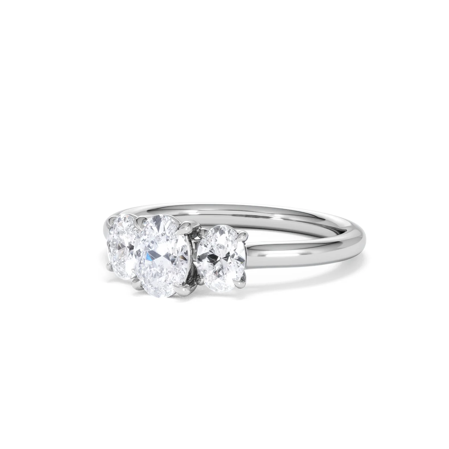 Ever 1.00ct Oval Cut Lab Diamond 3 Stone Engagement Ring in Platinum - Image 83