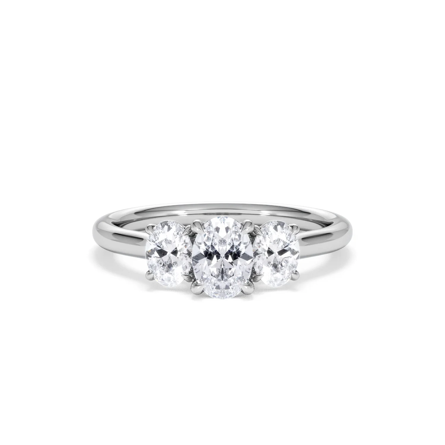 Ever 1.00ct Oval Cut Lab Diamond 3 Stone Engagement Ring in Platinum - Image 9