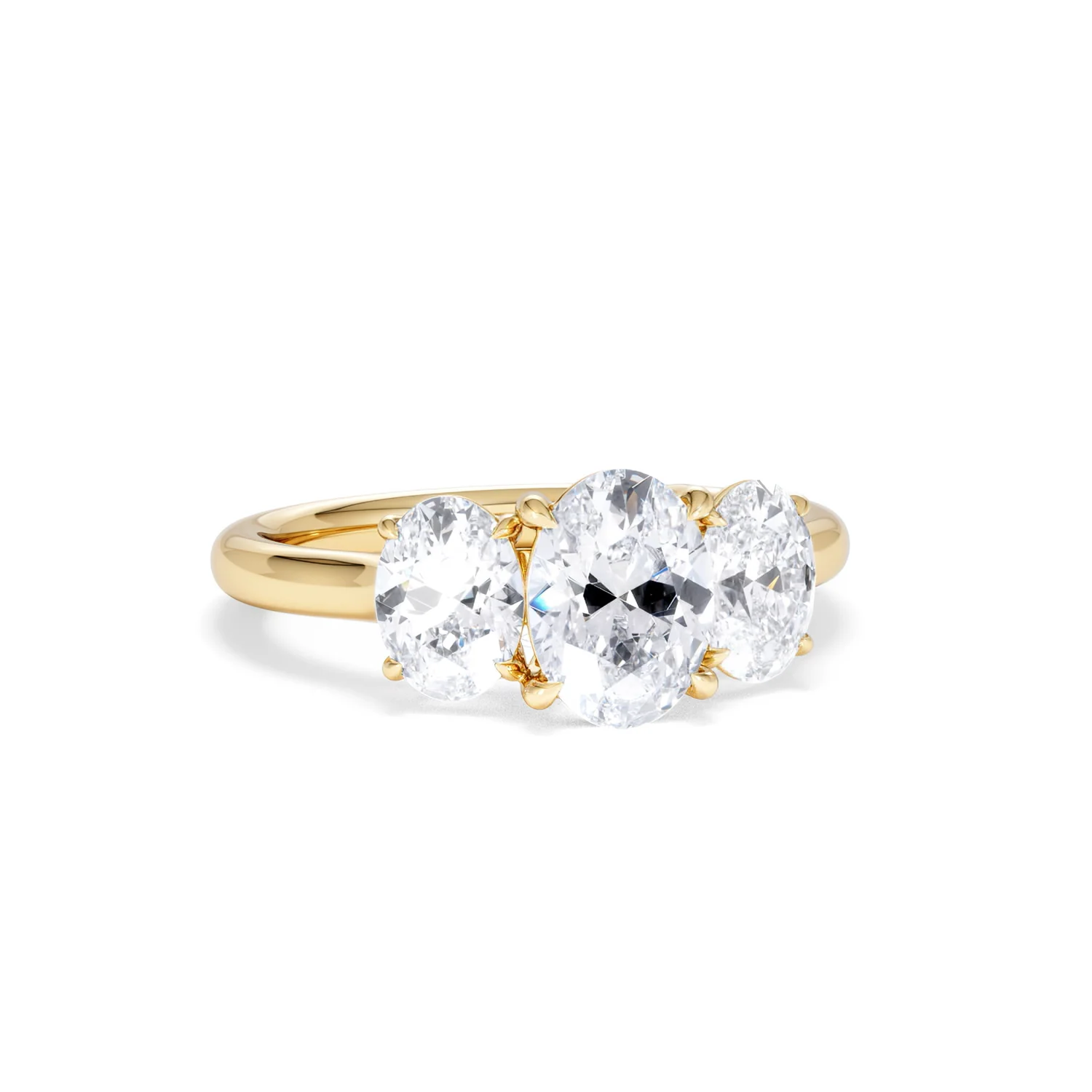 Ever 2.00ct Oval Cut Lab Diamond 3 Stone Engagement Ring in 18K Yellow Gold - Image 12