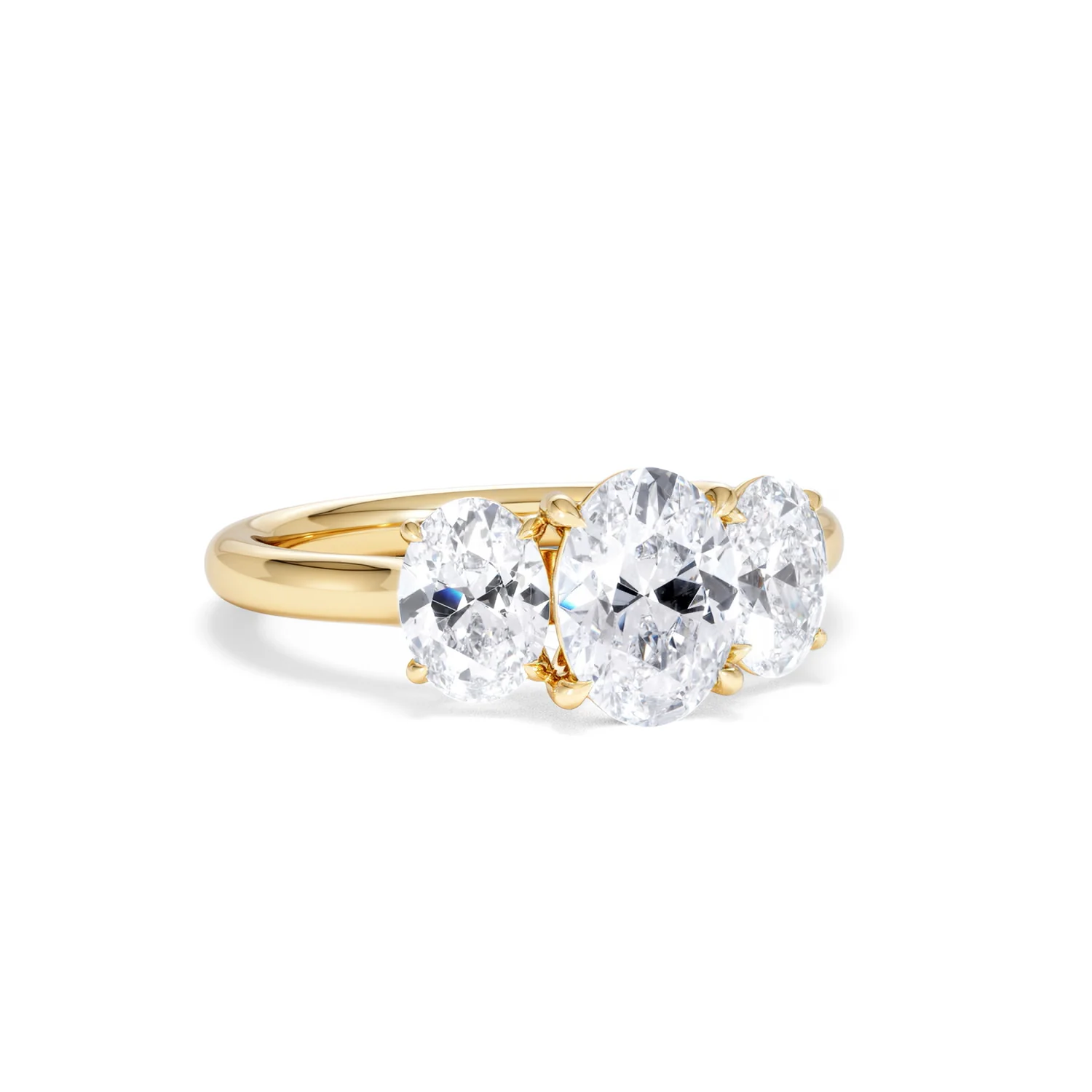 Ever 2.00ct Oval Cut Lab Diamond 3 Stone Engagement Ring in 18K Yellow Gold - Image 13