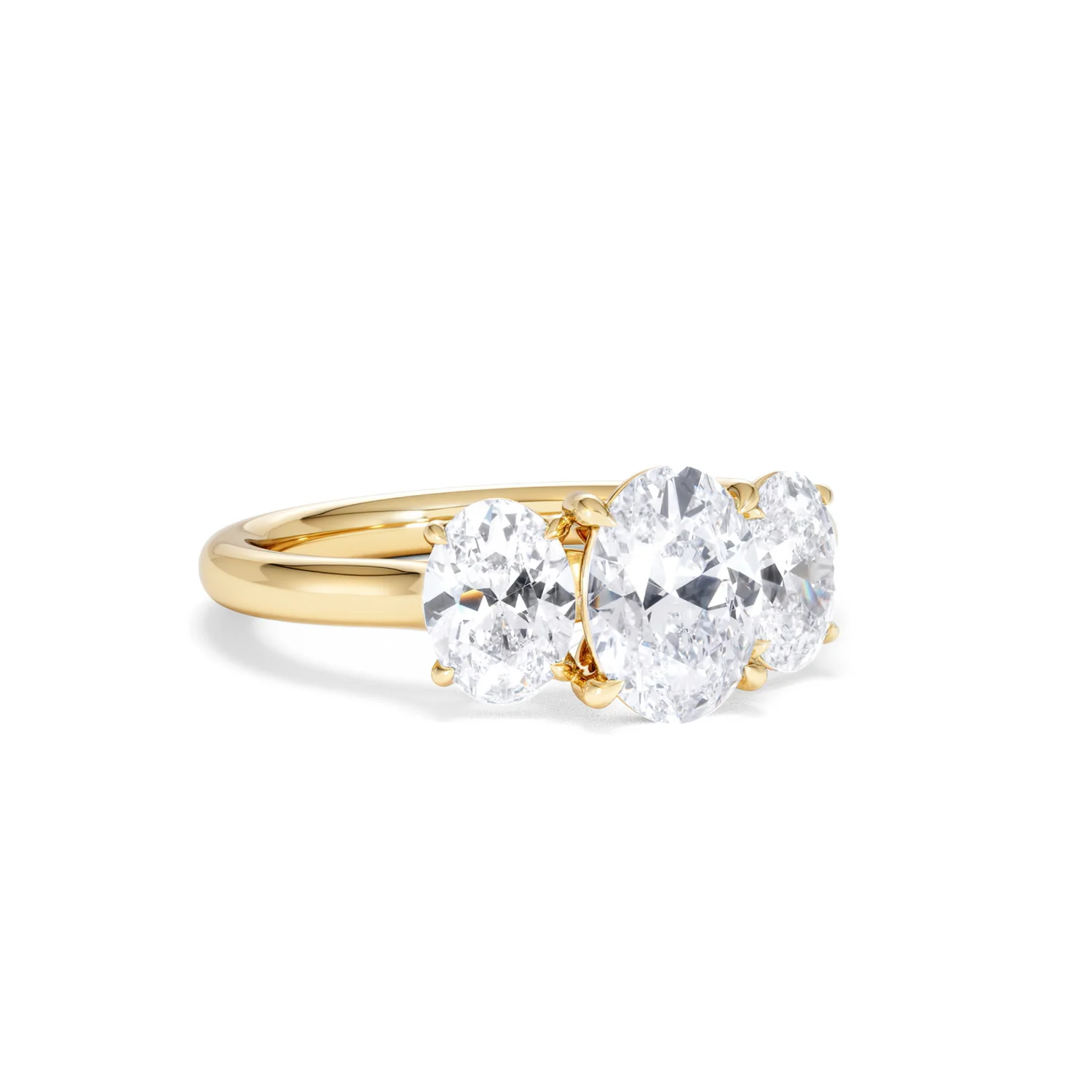 Ever 2.00ct Oval Cut Lab Diamond 3 Stone Engagement Ring in 18K Yellow Gold - Image 14