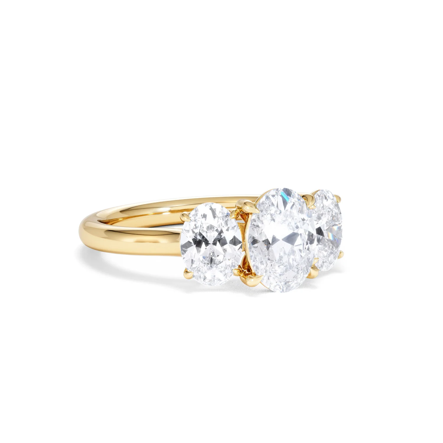 Ever 2.00ct Oval Cut Lab Diamond 3 Stone Engagement Ring in 18K Yellow Gold - Image 15