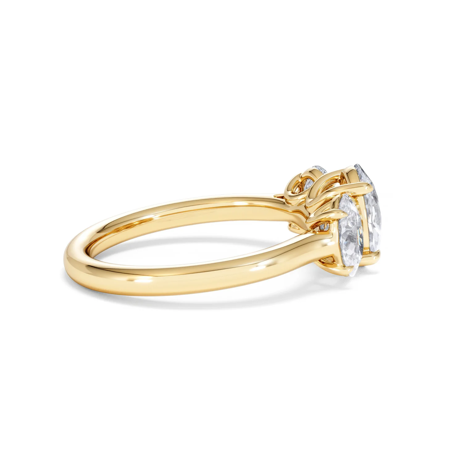 Ever 2.00ct Oval Cut Lab Diamond 3 Stone Engagement Ring in 18K Yellow Gold - Image 31