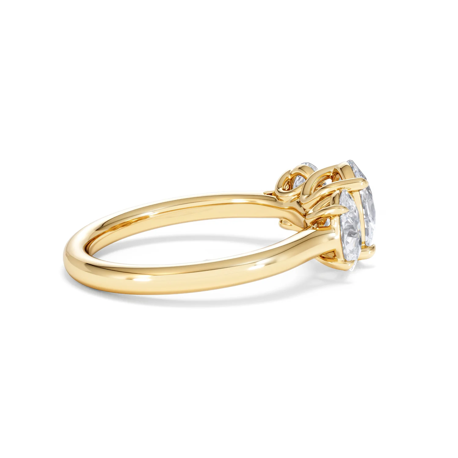 Ever 2.00ct Oval Cut Lab Diamond 3 Stone Engagement Ring in 18K Yellow Gold - Image 32