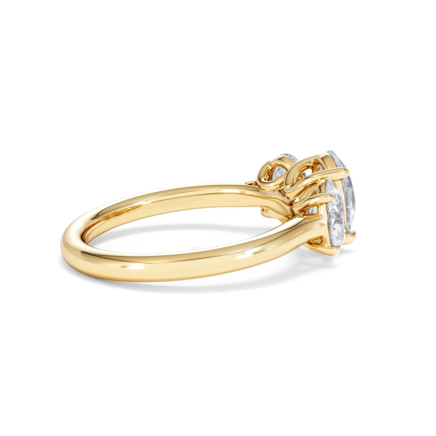 Ever 2.00ct Oval Cut Lab Diamond 3 Stone Engagement Ring in 18K Yellow Gold - Image 33