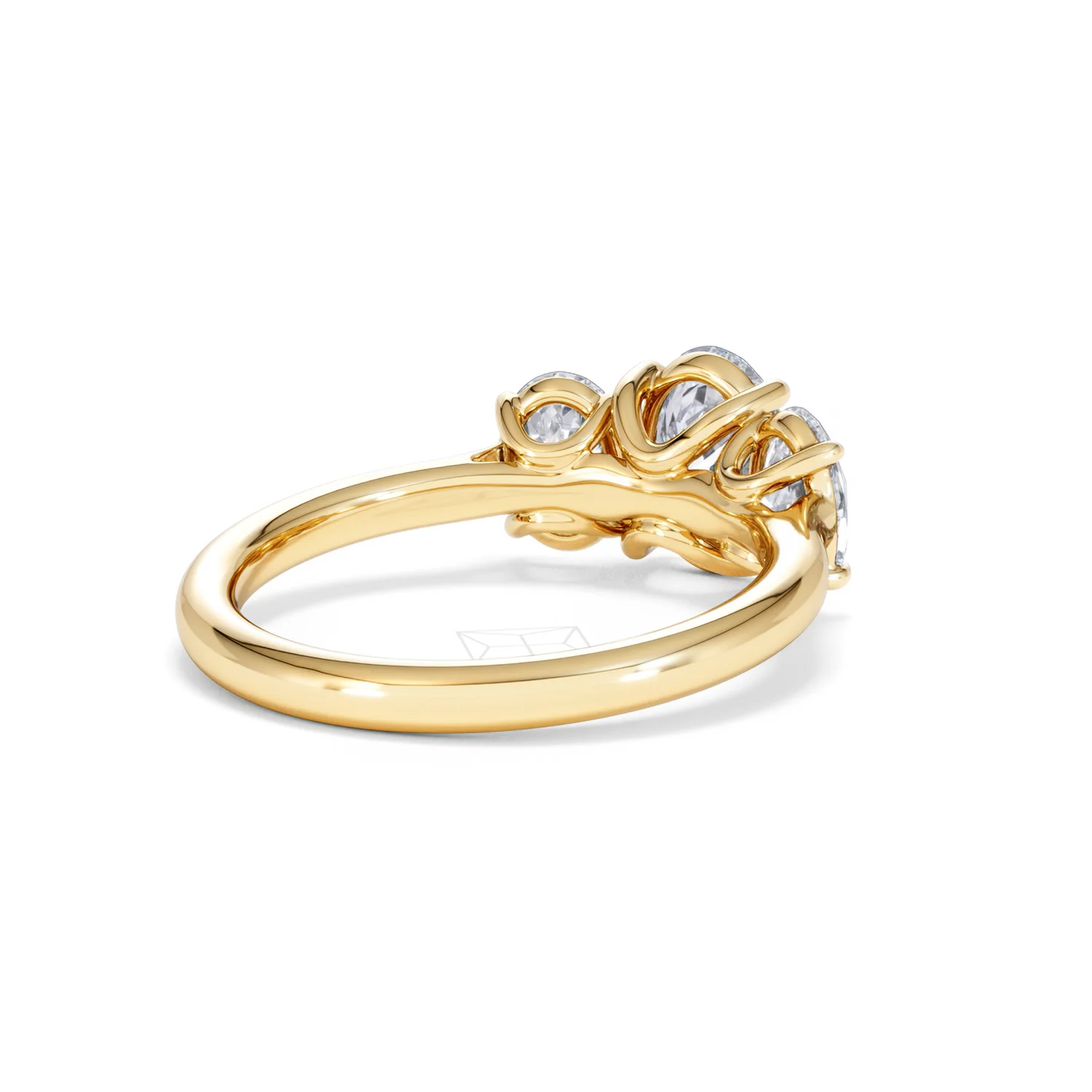 Ever 2.00ct Oval Cut Lab Diamond 3 Stone Engagement Ring in 18K Yellow Gold - Image 41