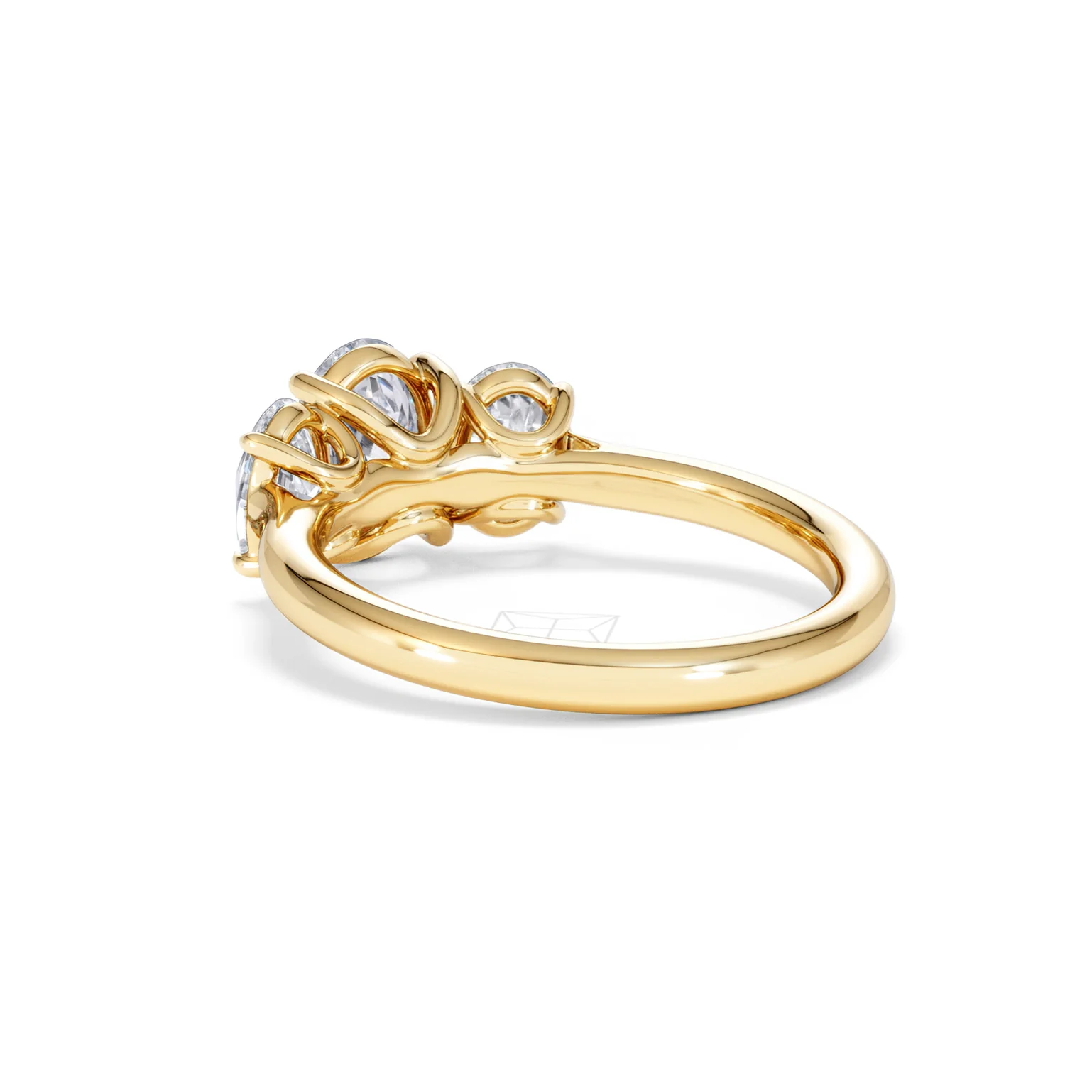 Ever 2.00ct Oval Cut Lab Diamond 3 Stone Engagement Ring in 18K Yellow Gold - Image 57