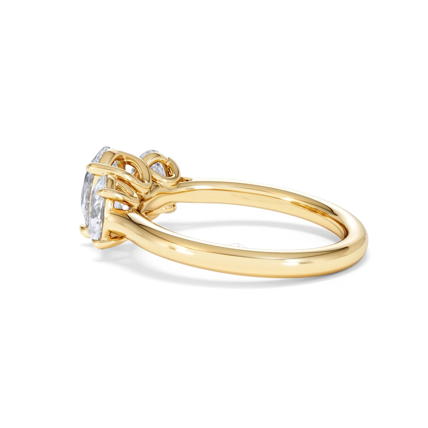 Ever 2.00ct Oval Cut Lab Diamond 3 Stone Engagement Ring in 18K Yellow Gold - Image 64