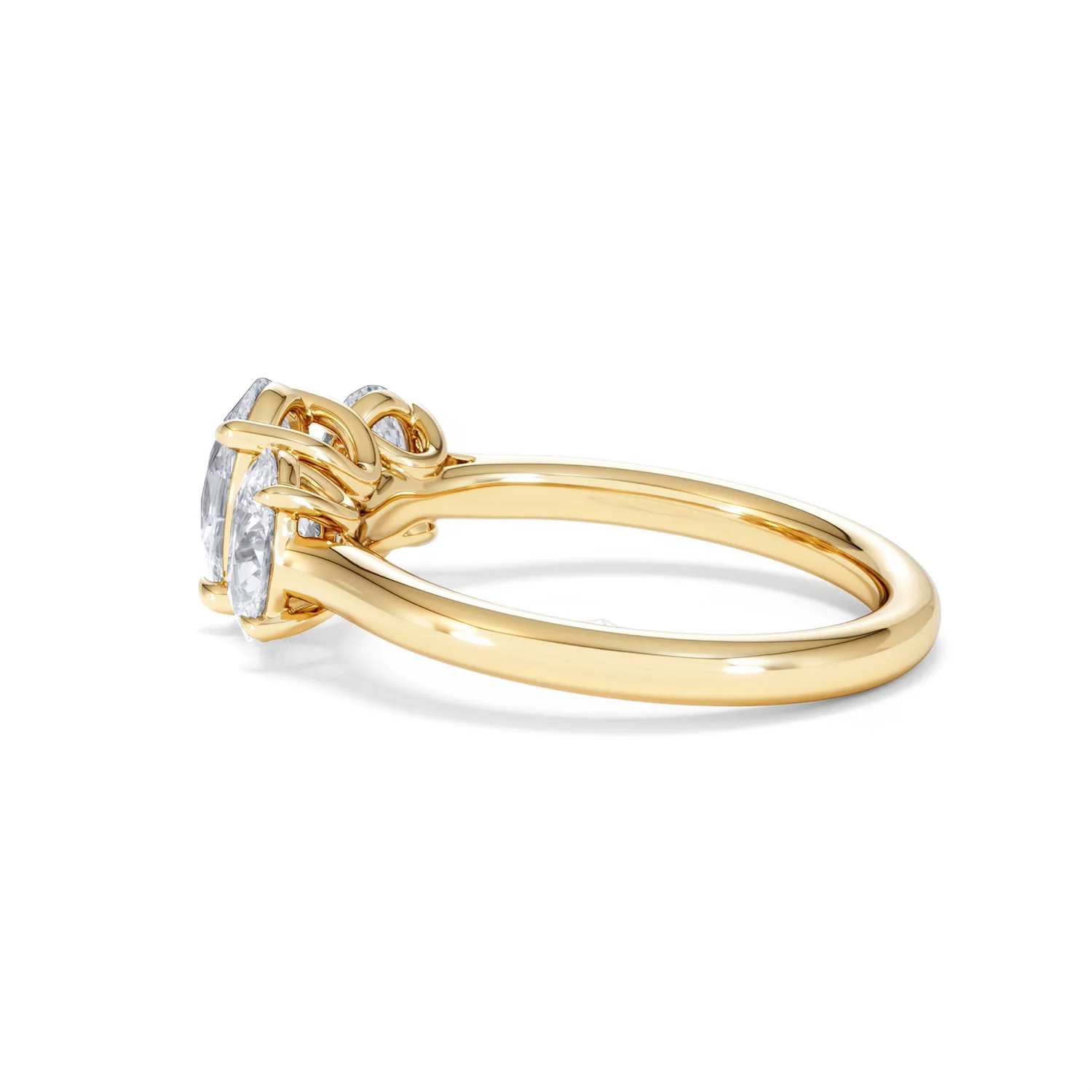 Ever 2.00ct Oval Cut Lab Diamond 3 Stone Engagement Ring in 18K Yellow Gold - Image 65