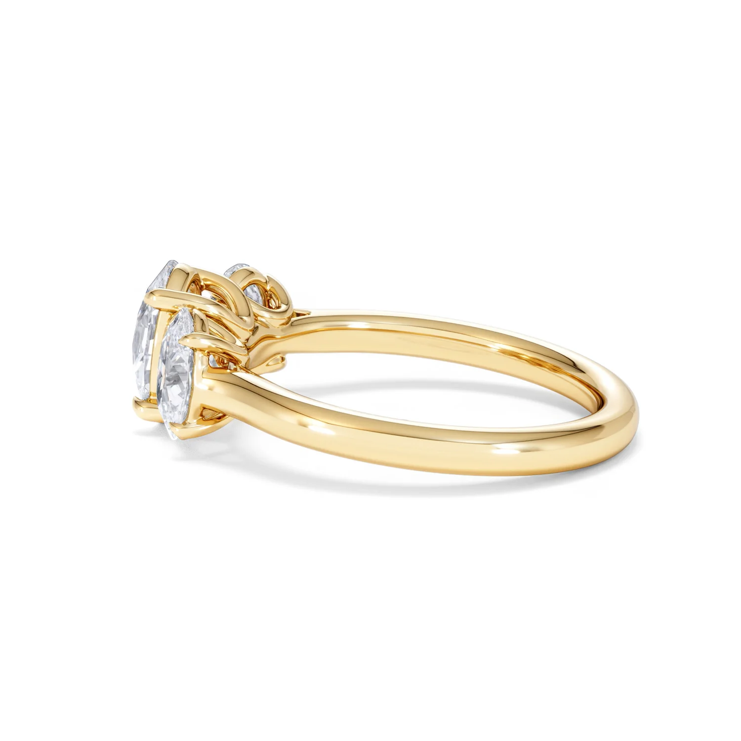 Ever 2.00ct Oval Cut Lab Diamond 3 Stone Engagement Ring in 18K Yellow Gold - Image 66