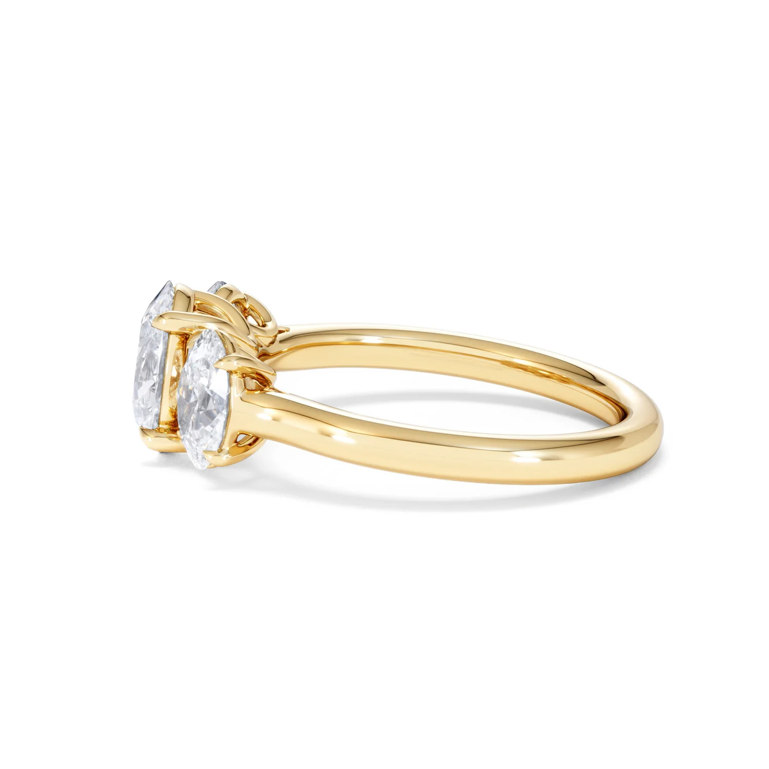 Ever 2.00ct Oval Cut Lab Diamond 3 Stone Engagement Ring in 18K Yellow Gold - Image 69