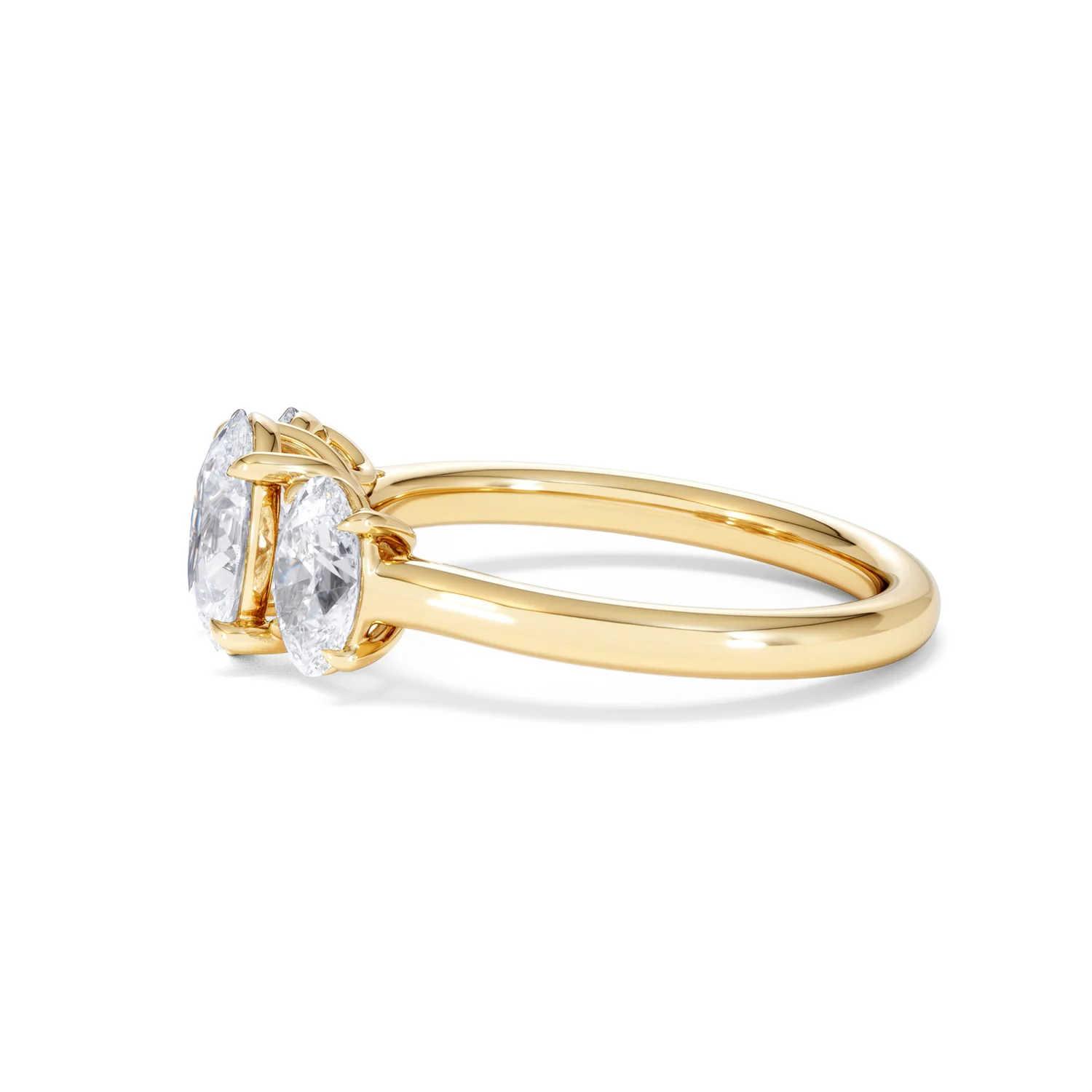 Ever 2.00ct Oval Cut Lab Diamond 3 Stone Engagement Ring in 18K Yellow Gold - Image 71