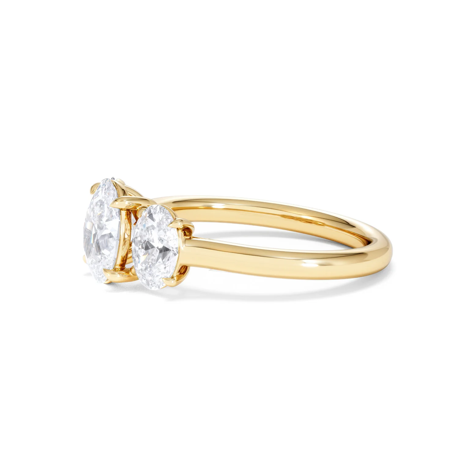 Ever 2.00ct Oval Cut Lab Diamond 3 Stone Engagement Ring in 18K Yellow Gold - Image 74