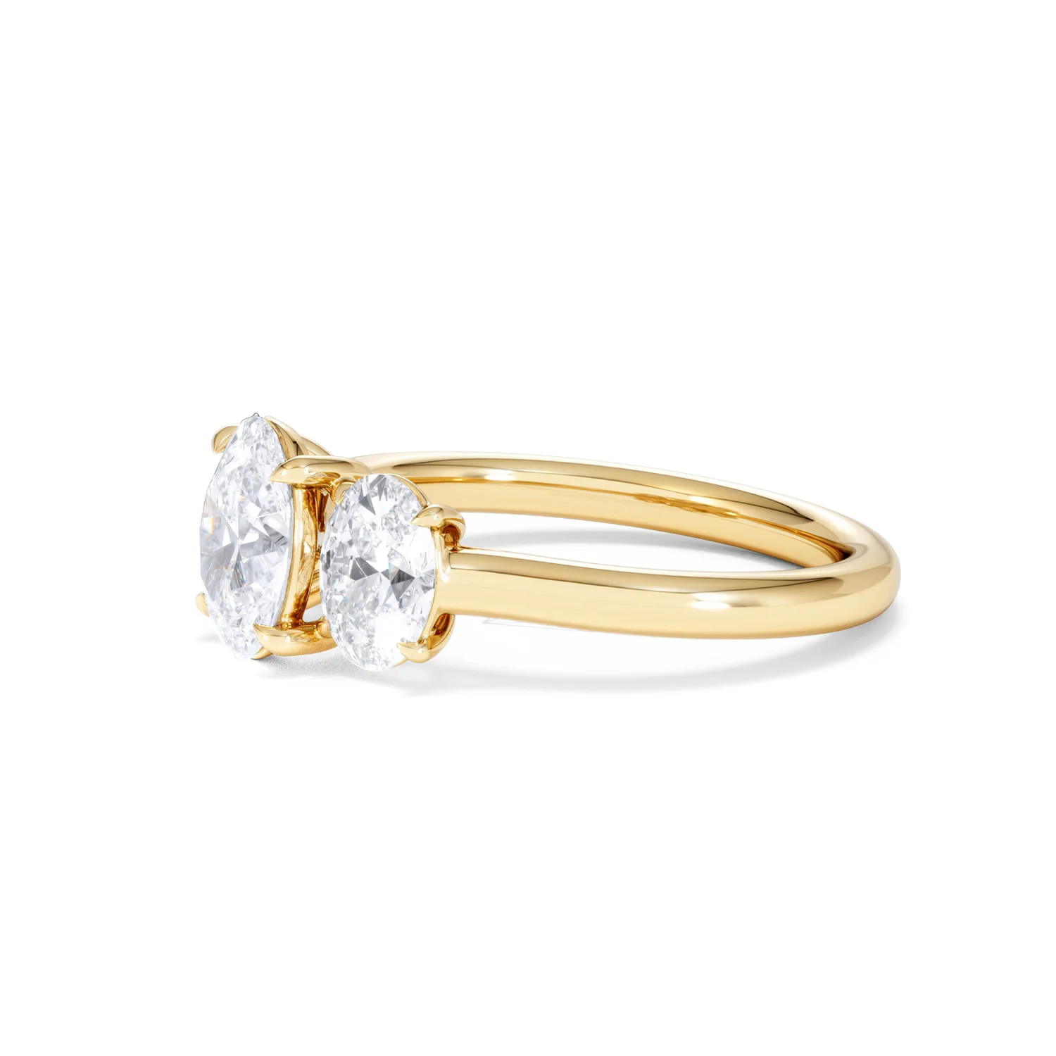 Ever 2.00ct Oval Cut Lab Diamond 3 Stone Engagement Ring in 18K Yellow Gold - Image 75