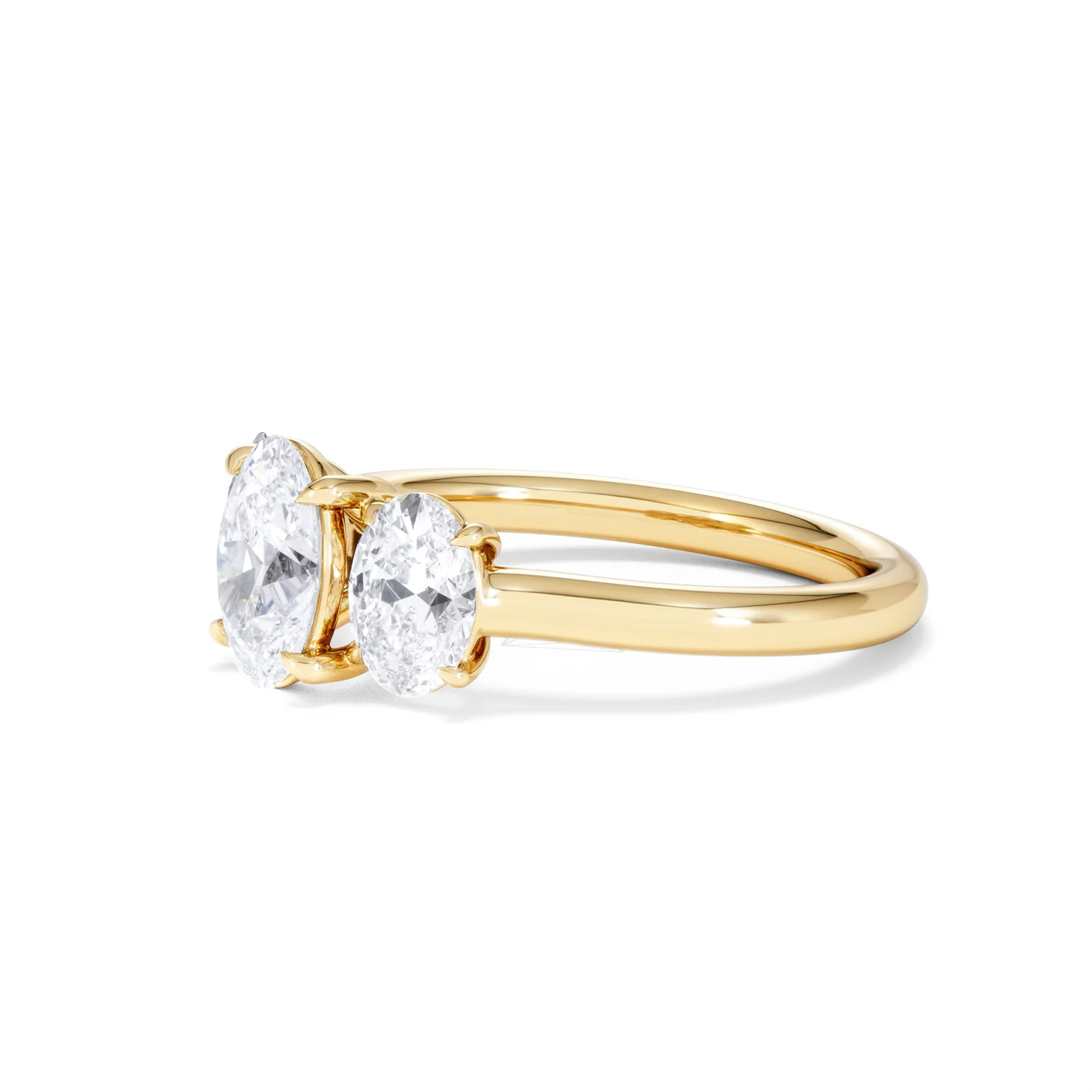 Ever 2.00ct Oval Cut Lab Diamond 3 Stone Engagement Ring in 18K Yellow Gold - Image 76