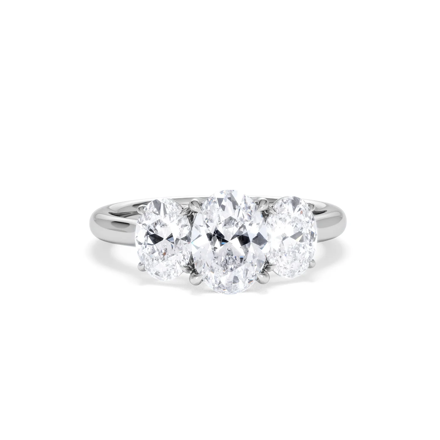 Ever 2.00ct Oval Cut Lab Diamond 3 Stone Engagement Ring in Platinum - Image 10