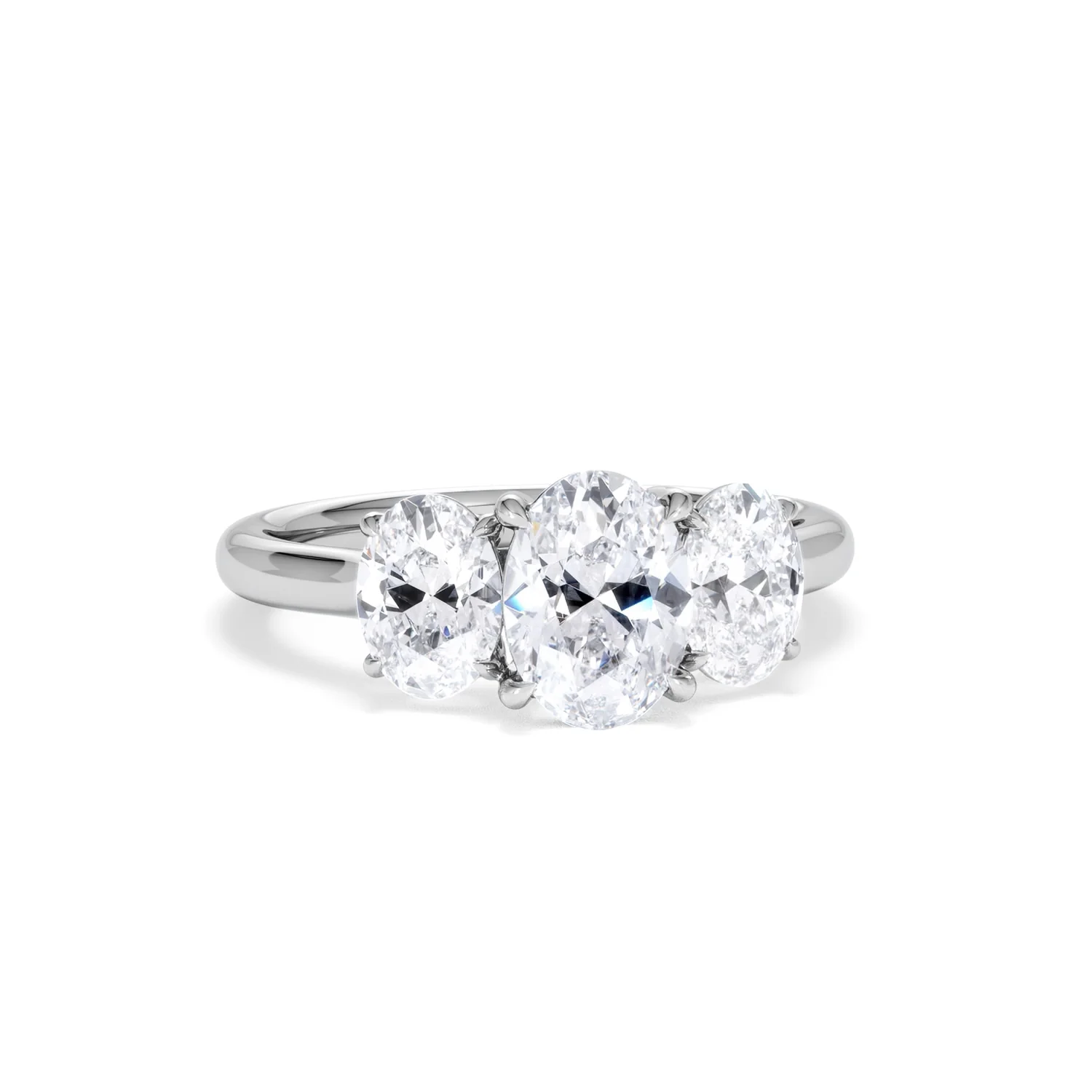 Ever 2.00ct Oval Cut Lab Diamond 3 Stone Engagement Ring in Platinum - Image 11