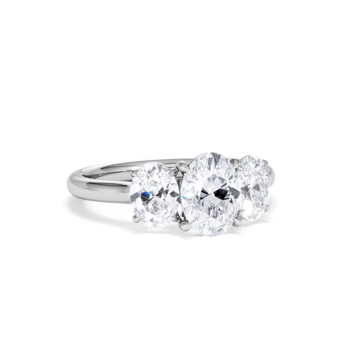 Ever 2.00ct Oval Cut Lab Diamond 3 Stone Engagement Ring in Platinum - Image 13