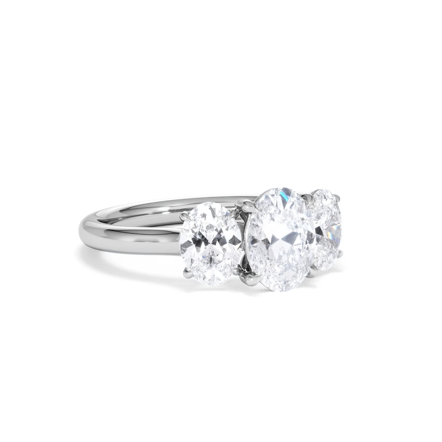 Ever 2.00ct Oval Cut Lab Diamond 3 Stone Engagement Ring in Platinum - Image 15