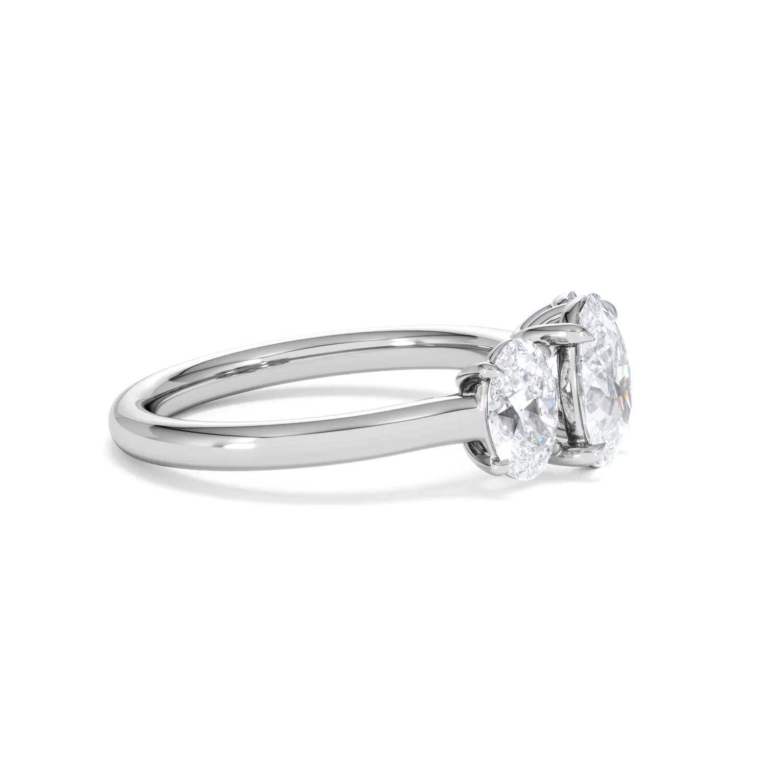 Ever 2.00ct Oval Cut Lab Diamond 3 Stone Engagement Ring in Platinum - Image 25