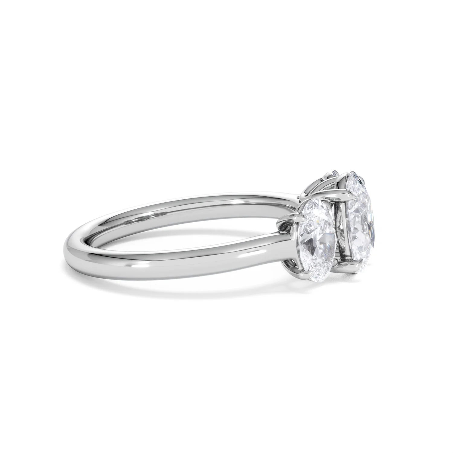 Ever 2.00ct Oval Cut Lab Diamond 3 Stone Engagement Ring in Platinum - Image 26