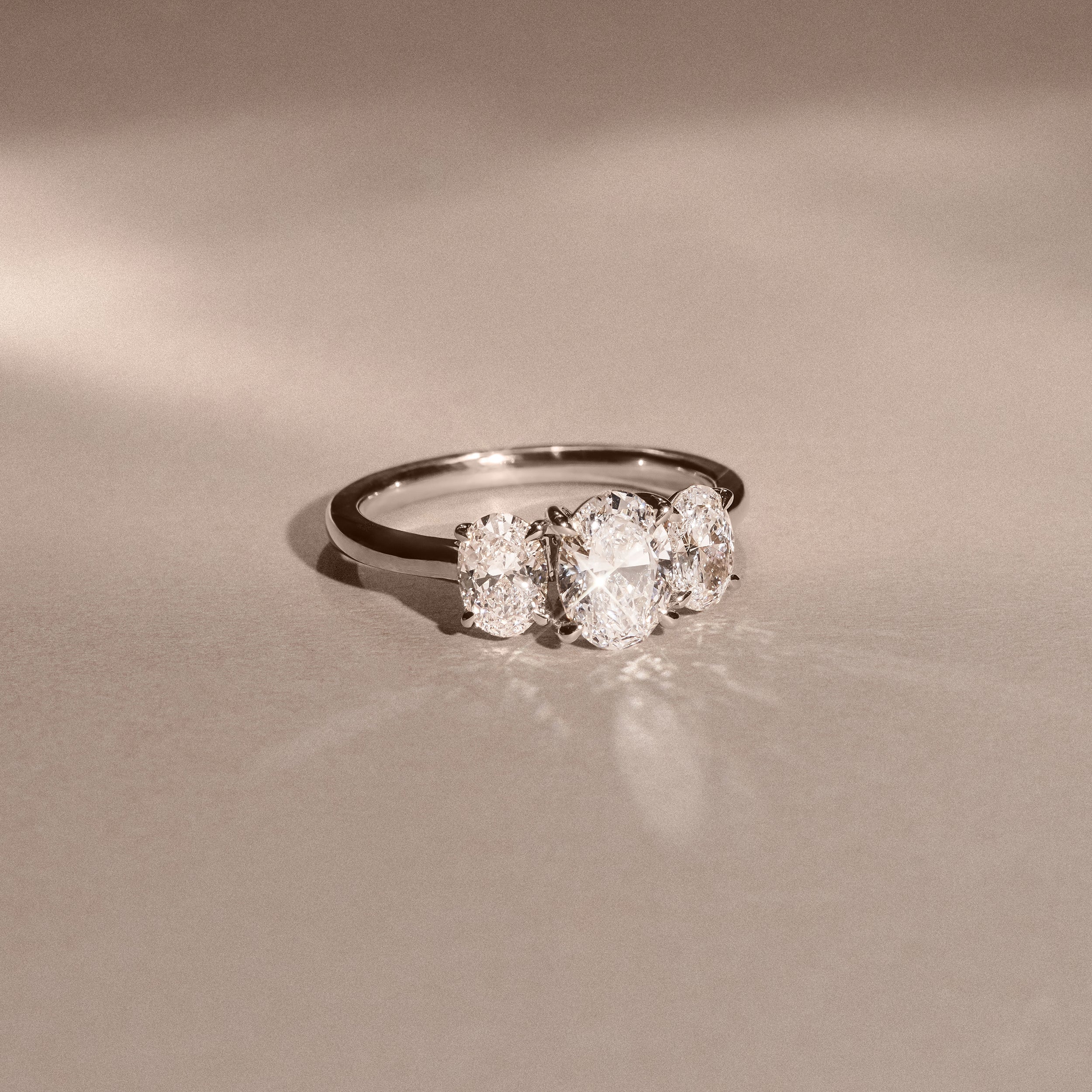 Ever 2.00ct Oval Cut Lab Diamond 3 Stone Engagement Ring in Platinum - Image 6