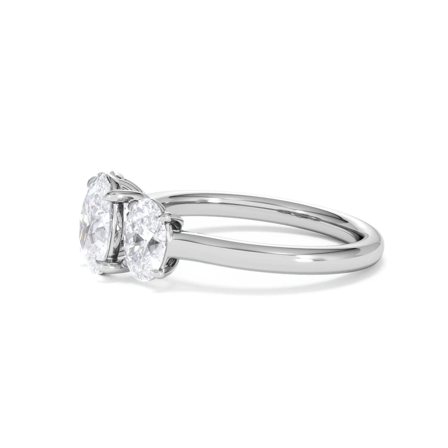 Ever 2.00ct Oval Cut Lab Diamond 3 Stone Engagement Ring in Platinum - Image 73