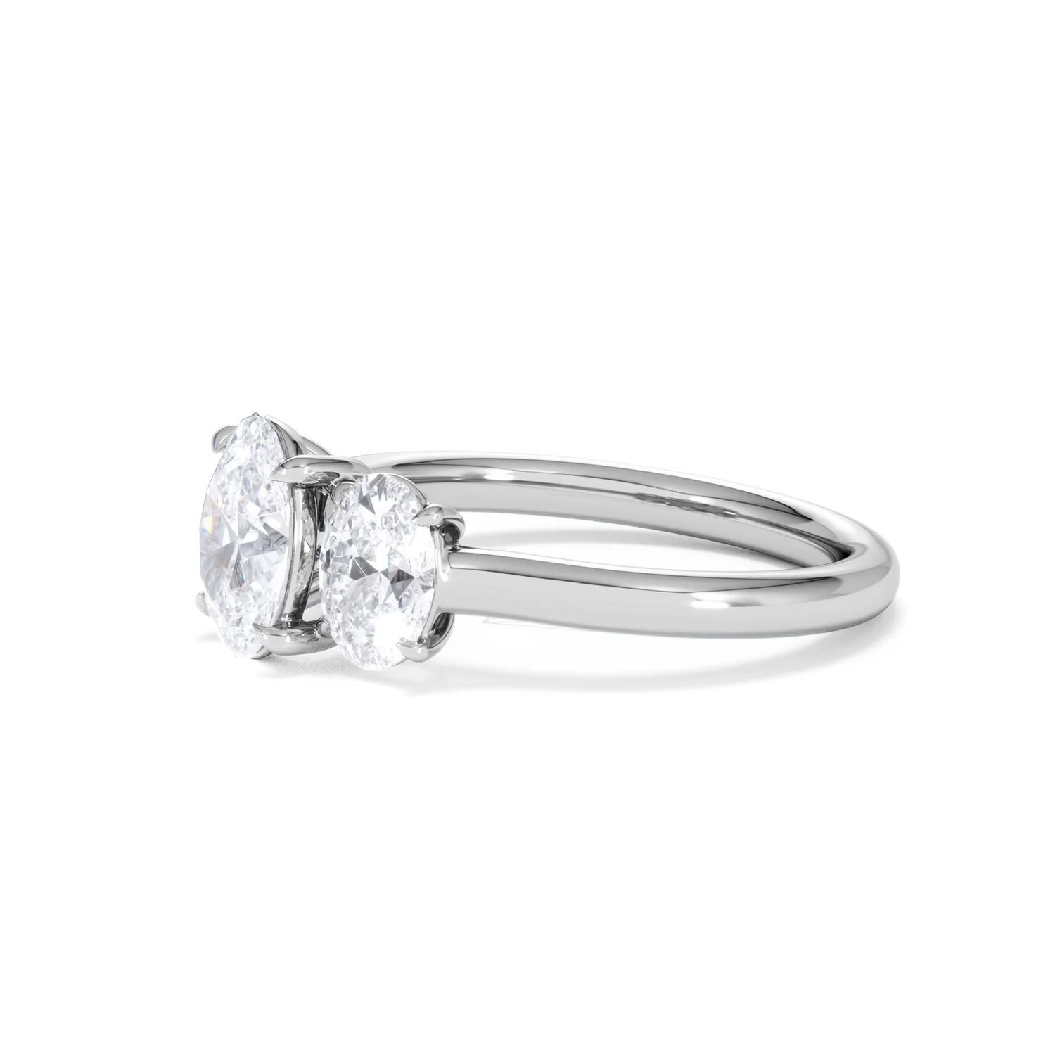 Ever 2.00ct Oval Cut Lab Diamond 3 Stone Engagement Ring in Platinum - Image 75