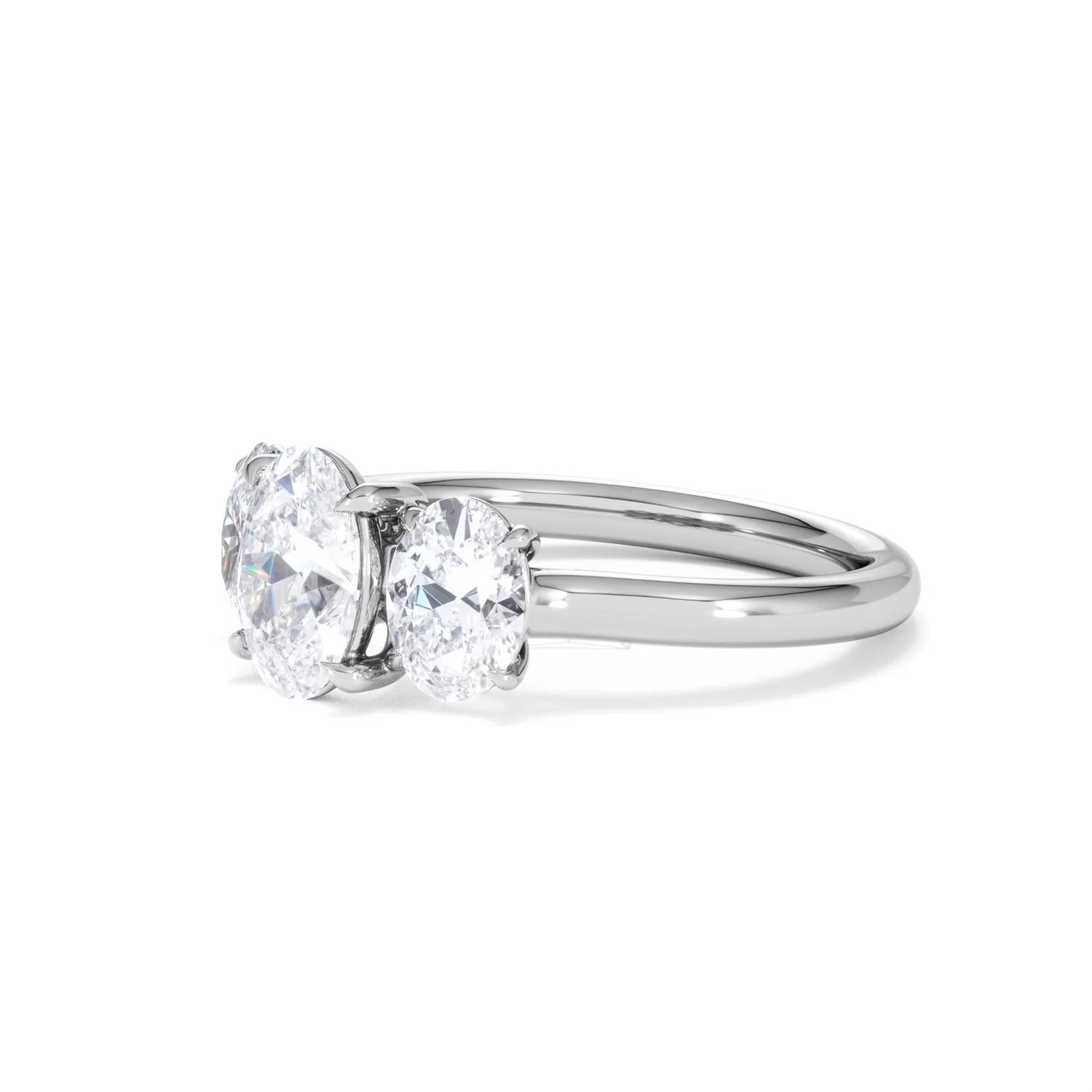 Ever 2.00ct Oval Cut Lab Diamond 3 Stone Engagement Ring in Platinum - Image 78