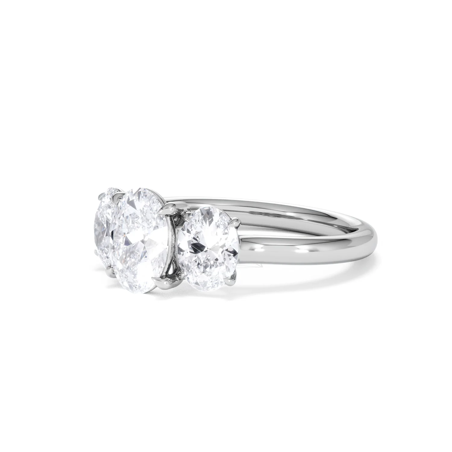 Ever 2.00ct Oval Cut Lab Diamond 3 Stone Engagement Ring in Platinum - Image 80