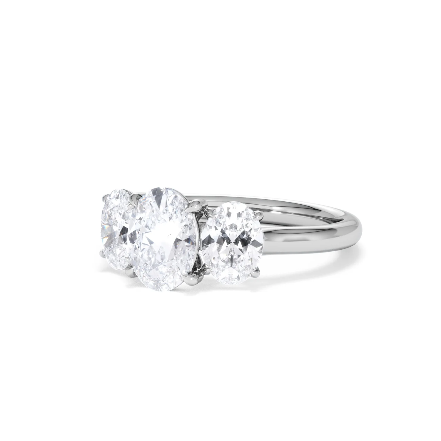 Ever 2.00ct Oval Cut Lab Diamond 3 Stone Engagement Ring in Platinum - Image 83