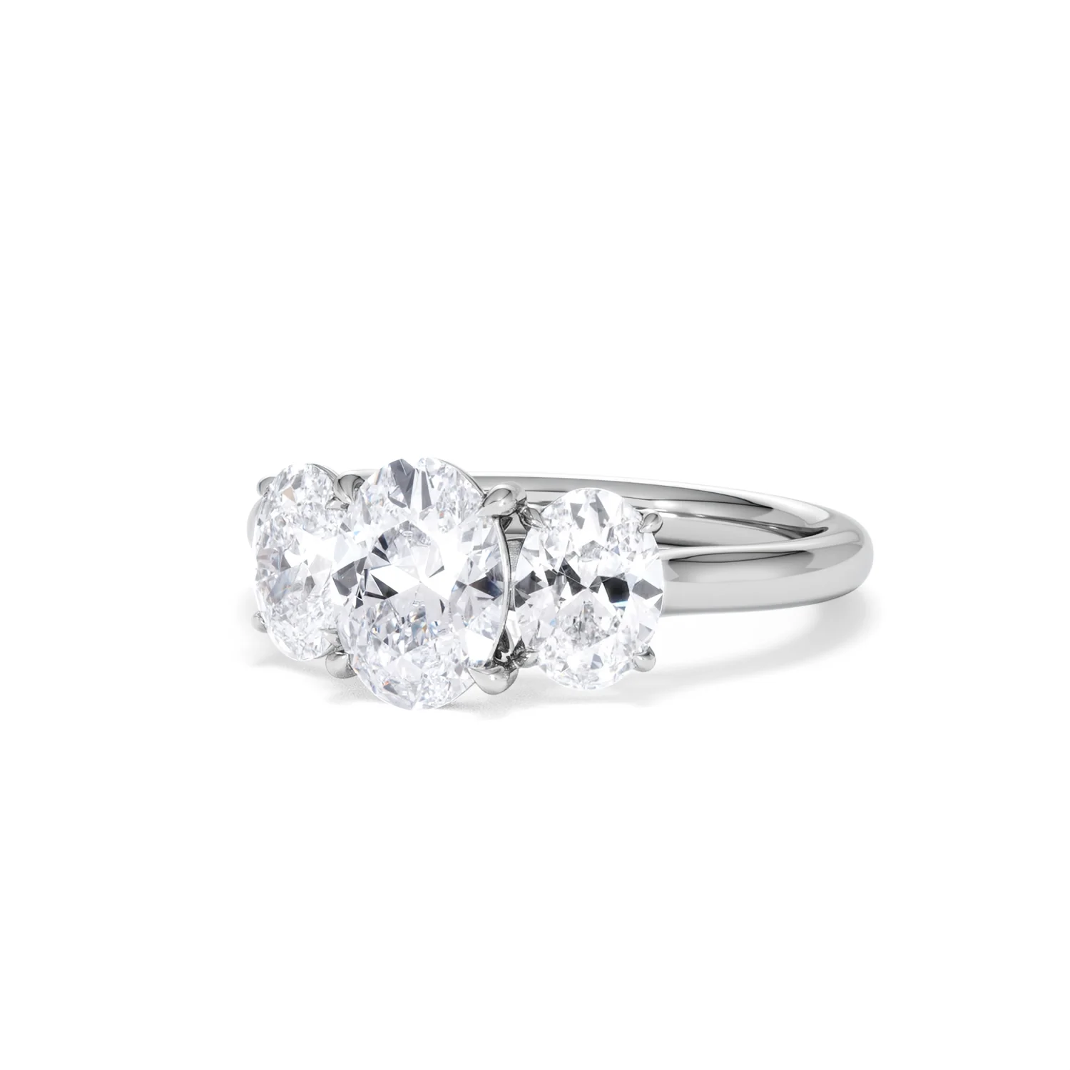 Ever 2.00ct Oval Cut Lab Diamond 3 Stone Engagement Ring in Platinum - Image 84