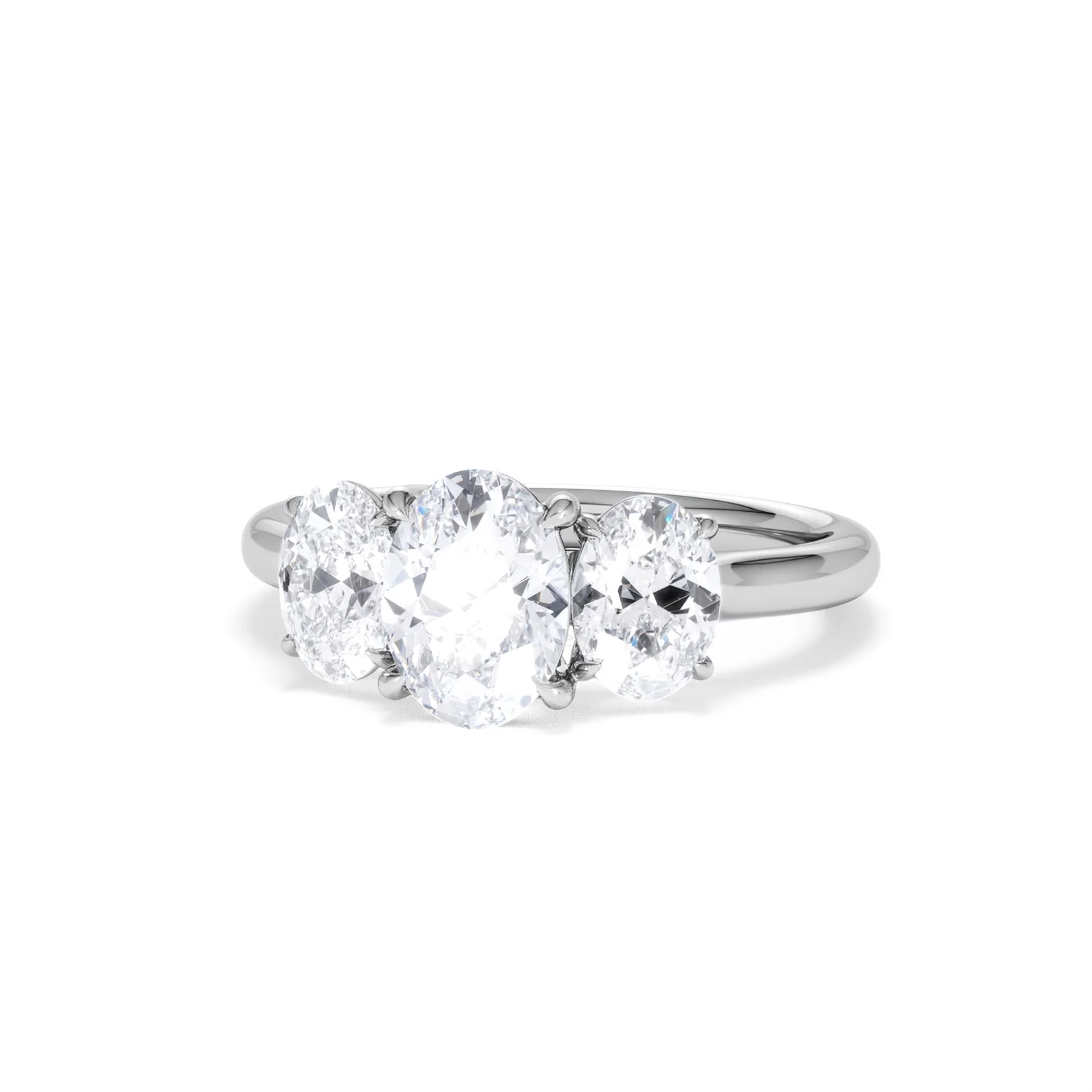Ever 2.00ct Oval Cut Lab Diamond 3 Stone Engagement Ring in Platinum - Image 86