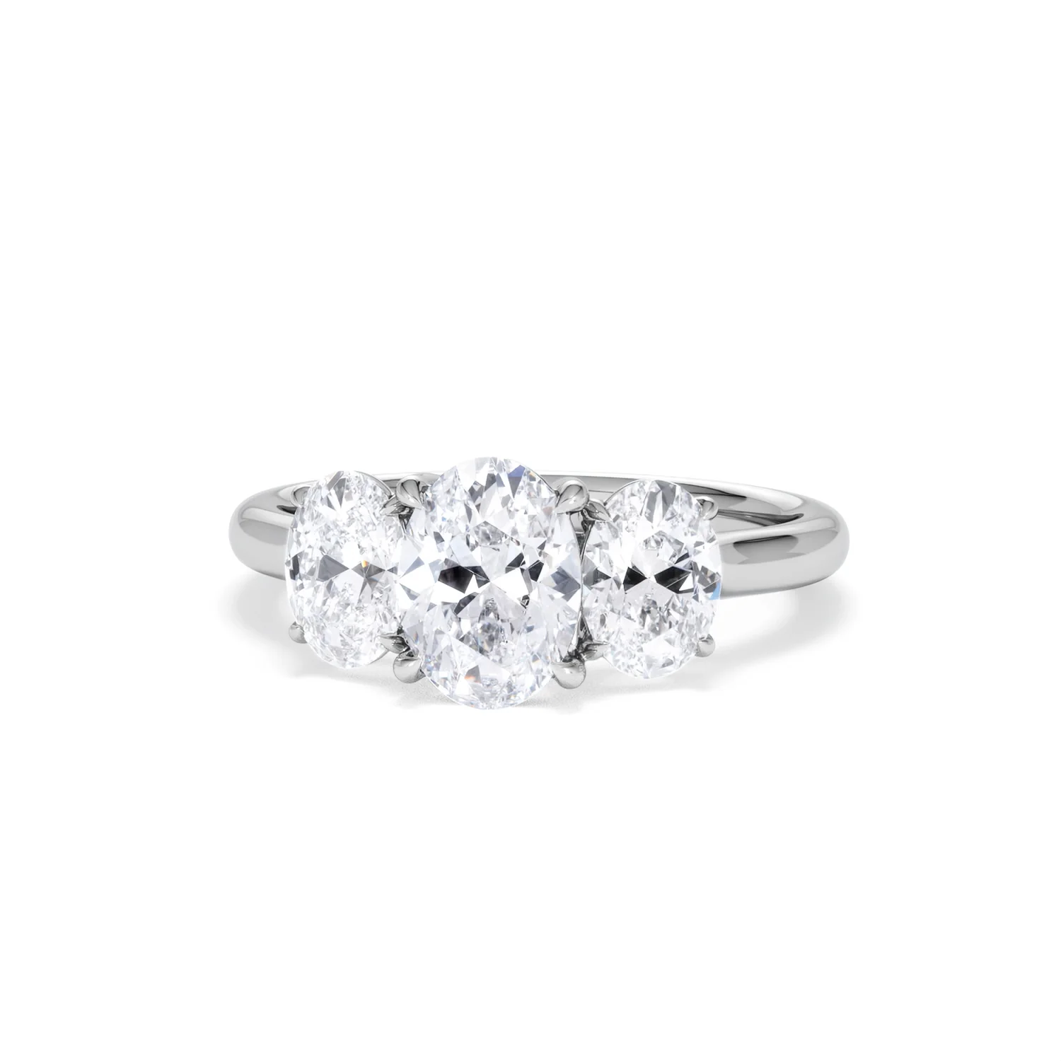 Ever 2.00ct Oval Cut Lab Diamond 3 Stone Engagement Ring in Platinum - Image 87