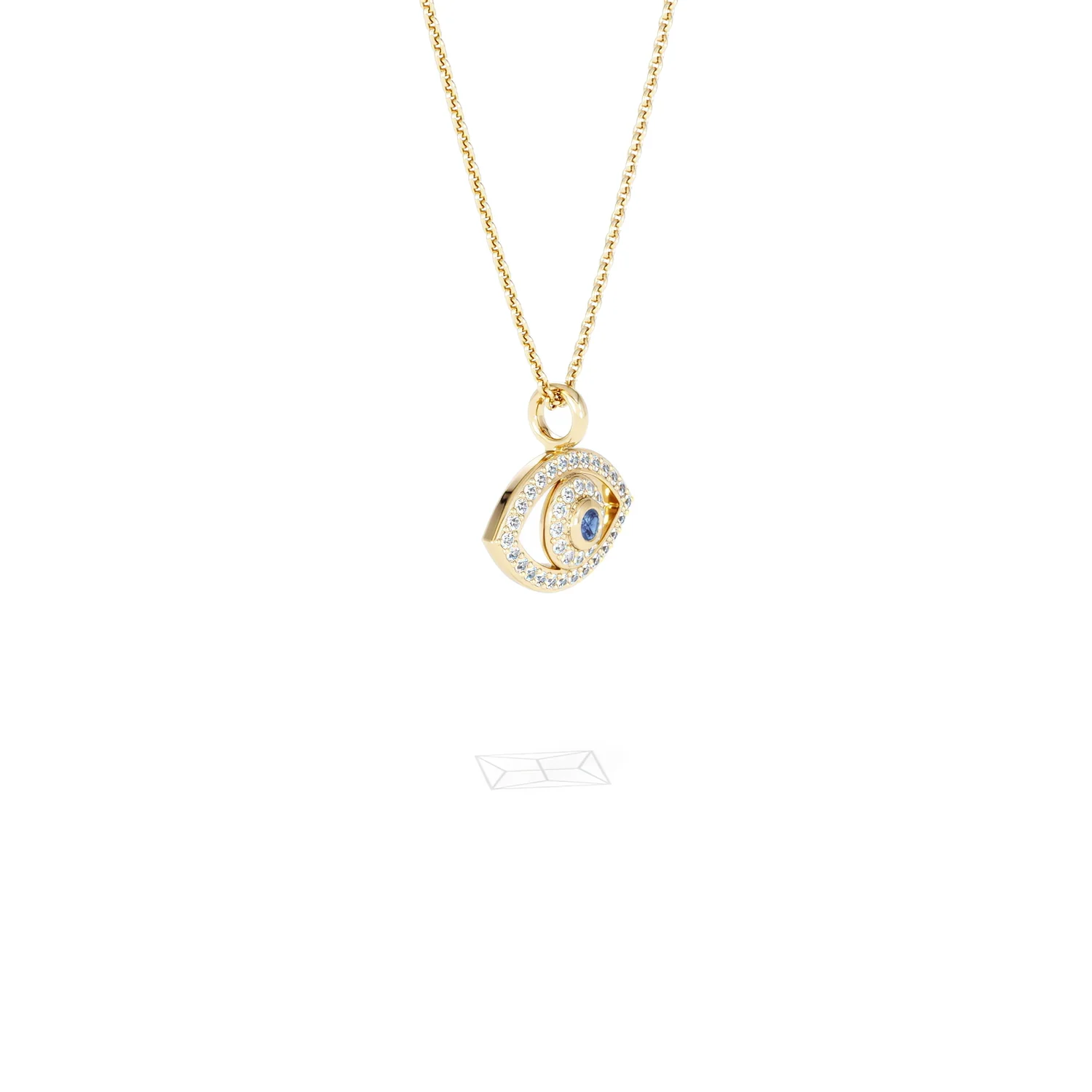 Evil Eye 0.21ct Sapphire and Lab Diamond Pendant Necklace in 18K Gold Vermeil - Image 21