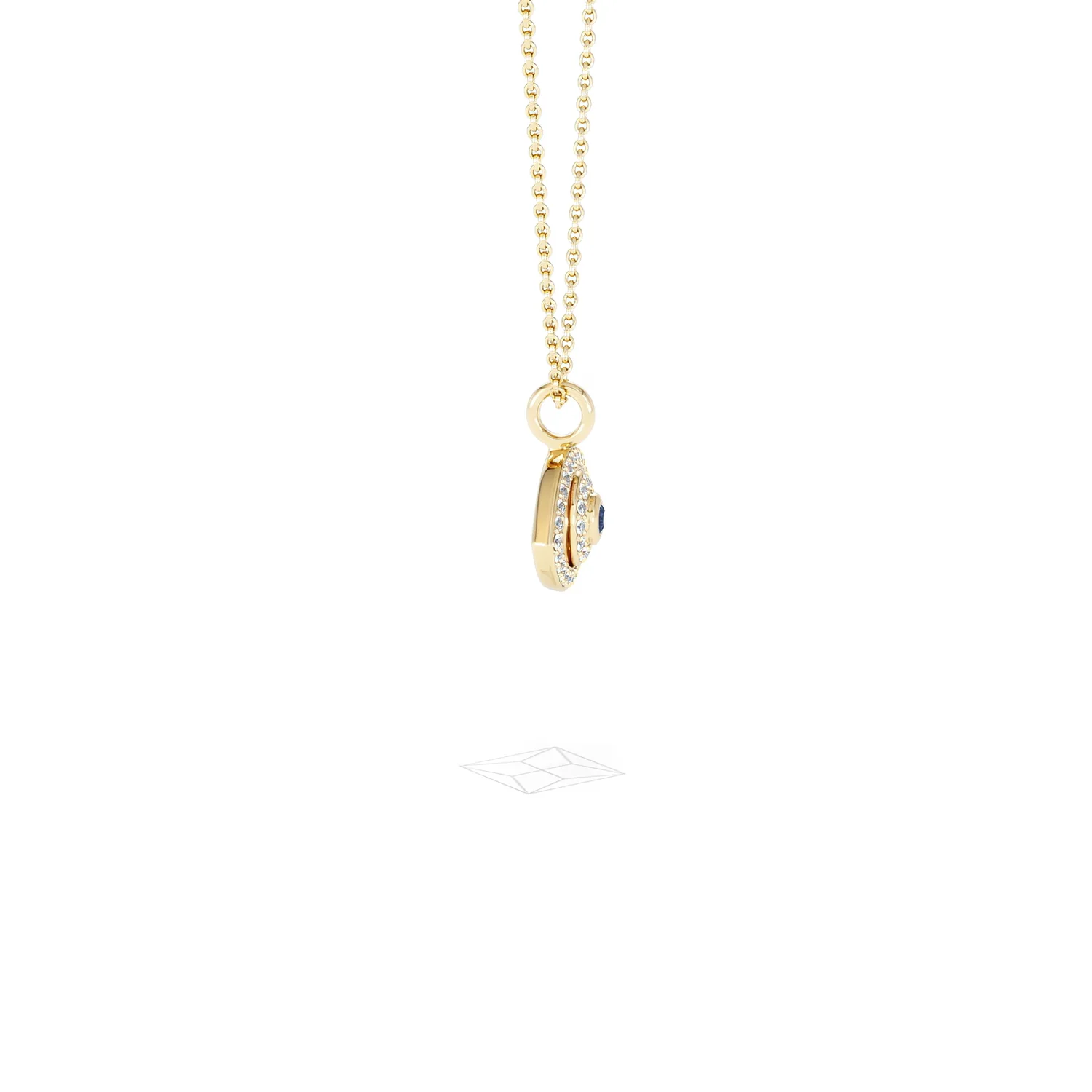 Evil Eye 0.21ct Sapphire and Lab Diamond Pendant Necklace in 18K Gold Vermeil - Image 27