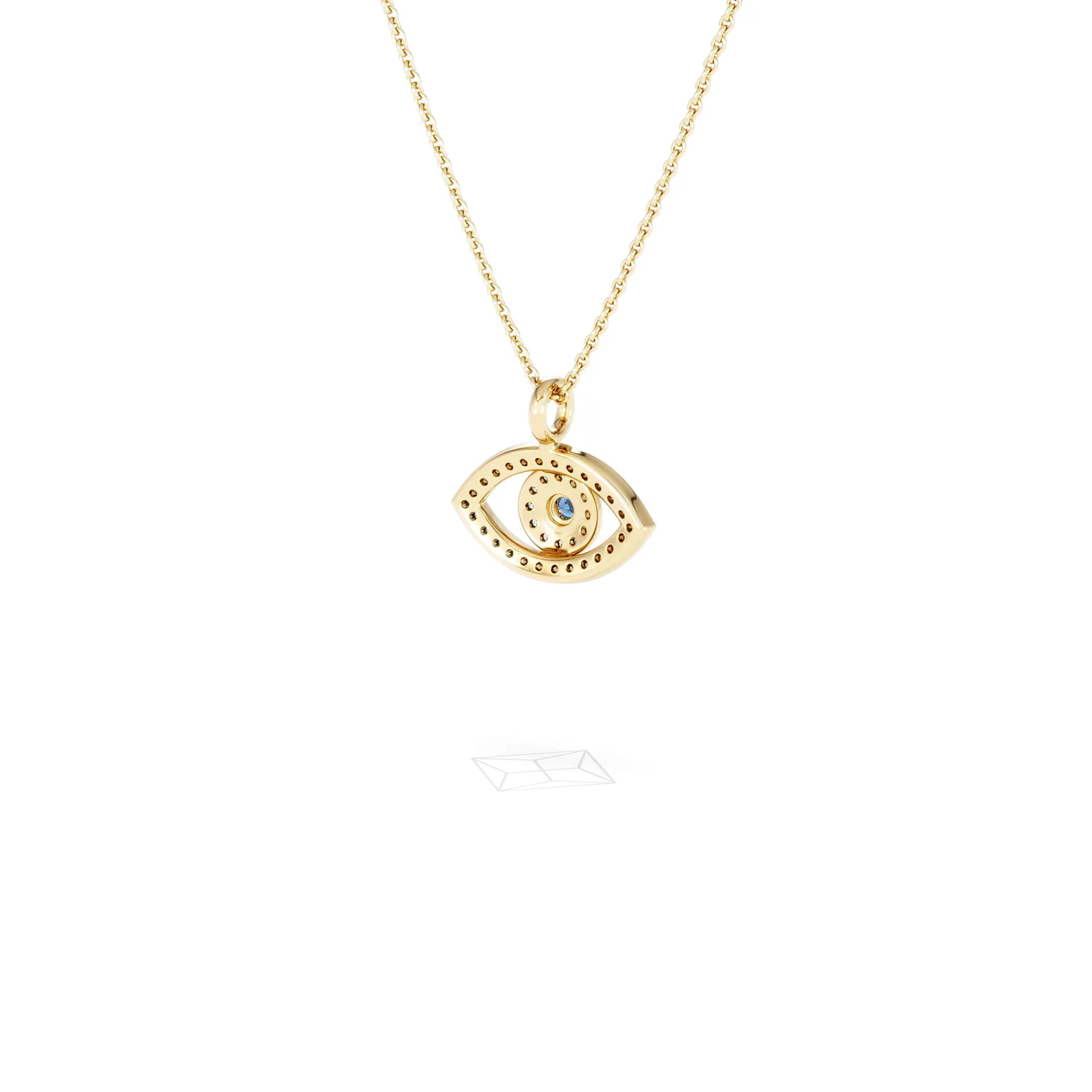 Evil Eye 0.21ct Sapphire and Lab Diamond Pendant Necklace in 18K Gold Vermeil - Image 42