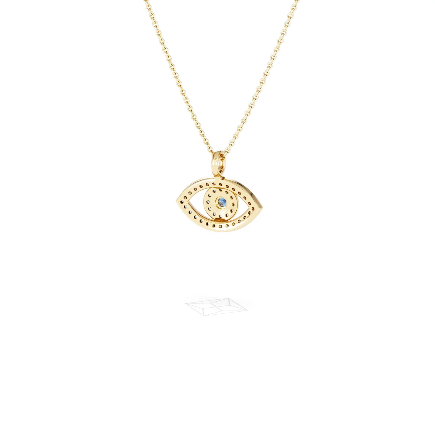 Evil Eye 0.21ct Sapphire and Lab Diamond Pendant Necklace in 18K Gold Vermeil - Image 44