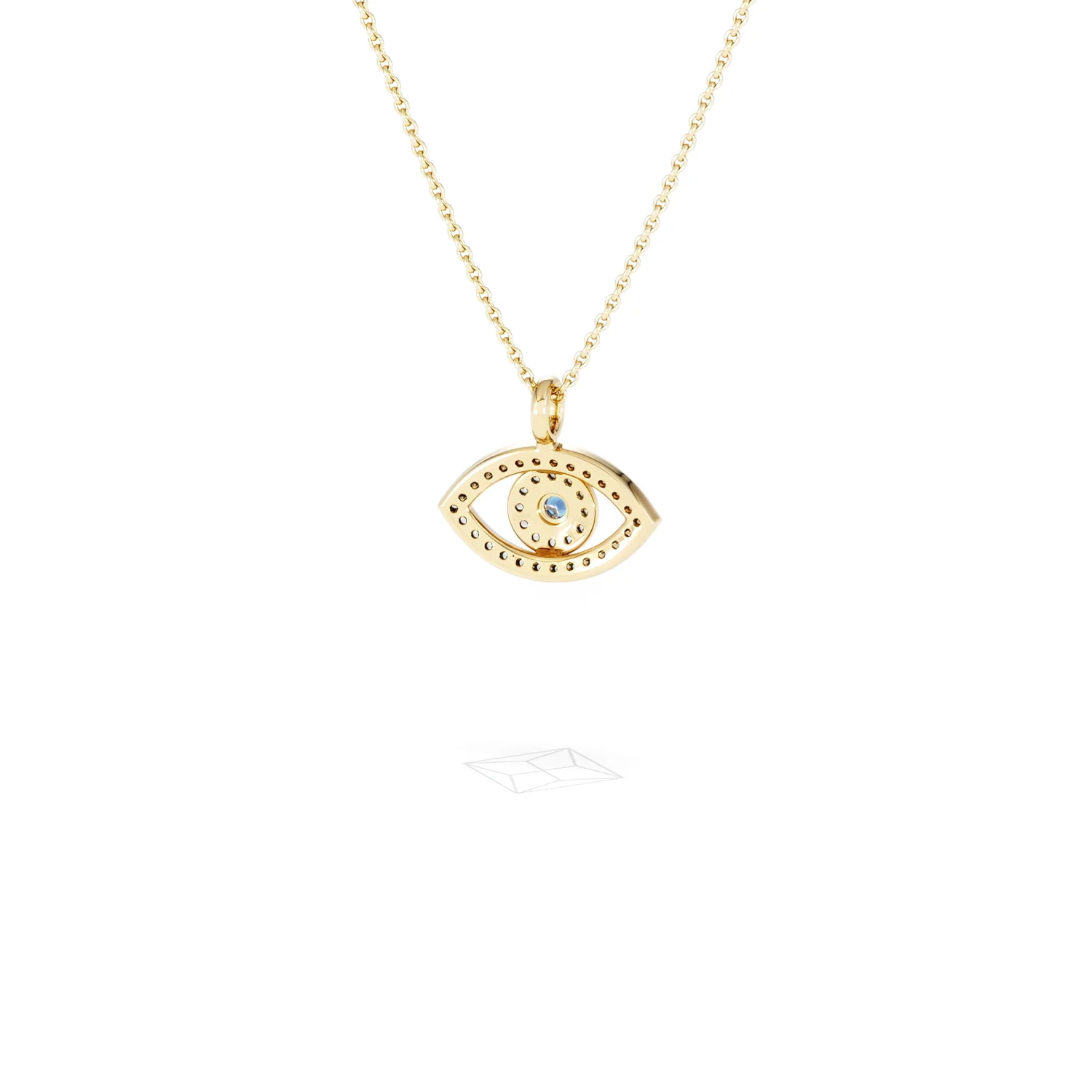 Evil Eye 0.21ct Sapphire and Lab Diamond Pendant Necklace in 18K Gold Vermeil - Image 45