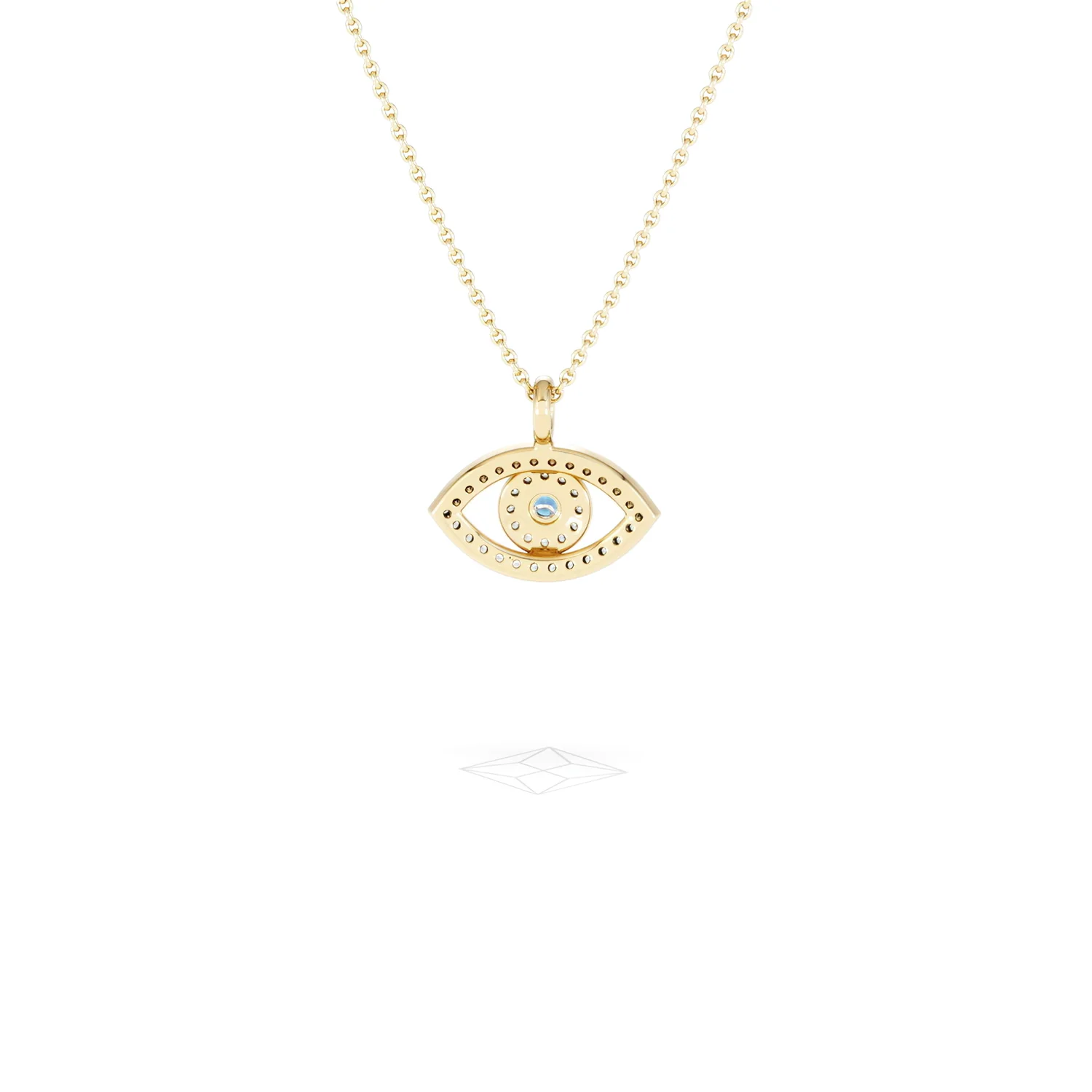 Evil Eye 0.21ct Sapphire and Lab Diamond Pendant Necklace in 18K Gold Vermeil - Image 48