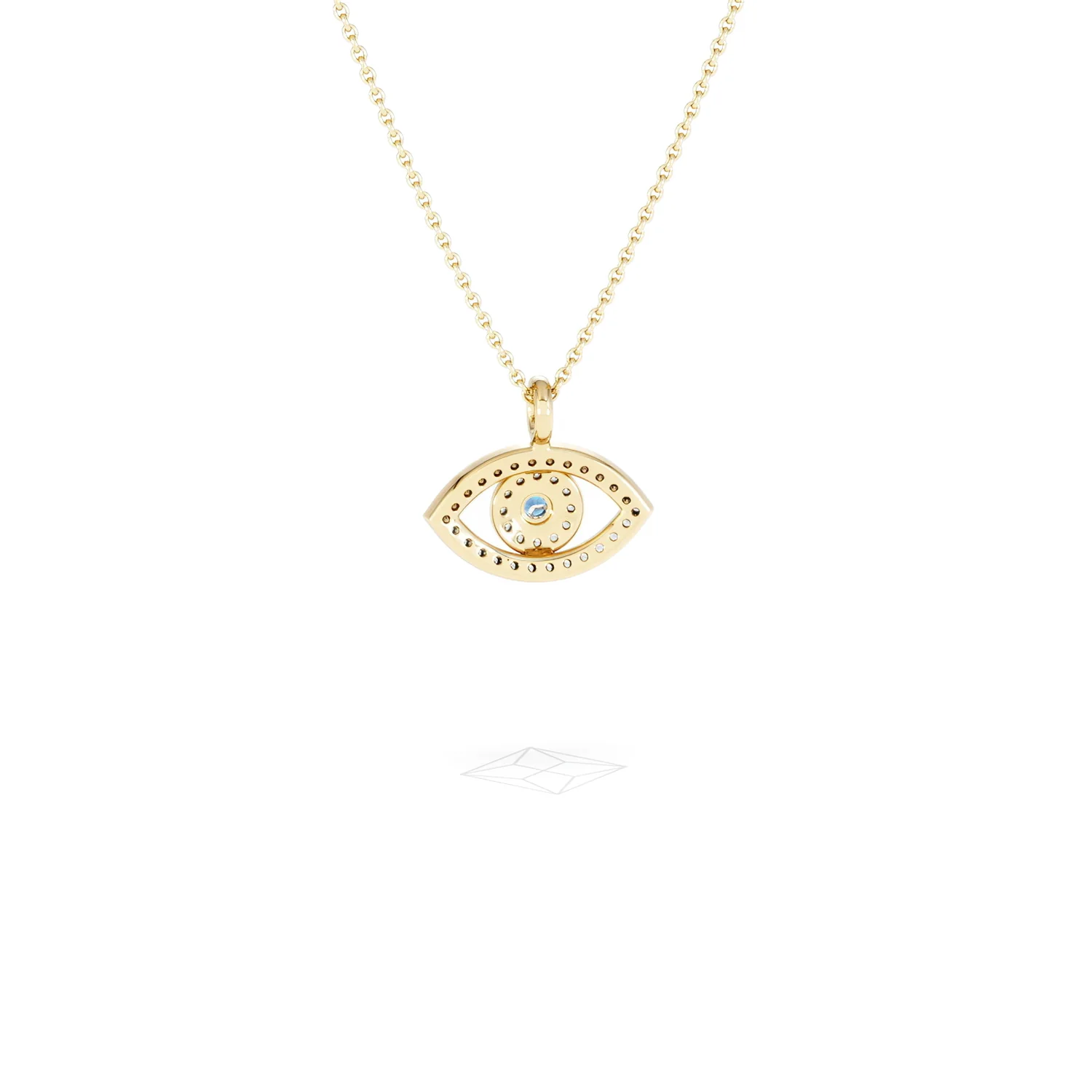 Evil Eye 0.21ct Sapphire and Lab Diamond Pendant Necklace in 18K Gold Vermeil - Image 51