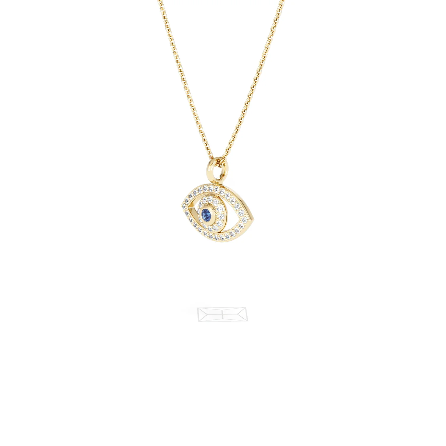 Evil Eye 0.21ct Sapphire and Lab Diamond Pendant Necklace in 18K Gold Vermeil - Image 79