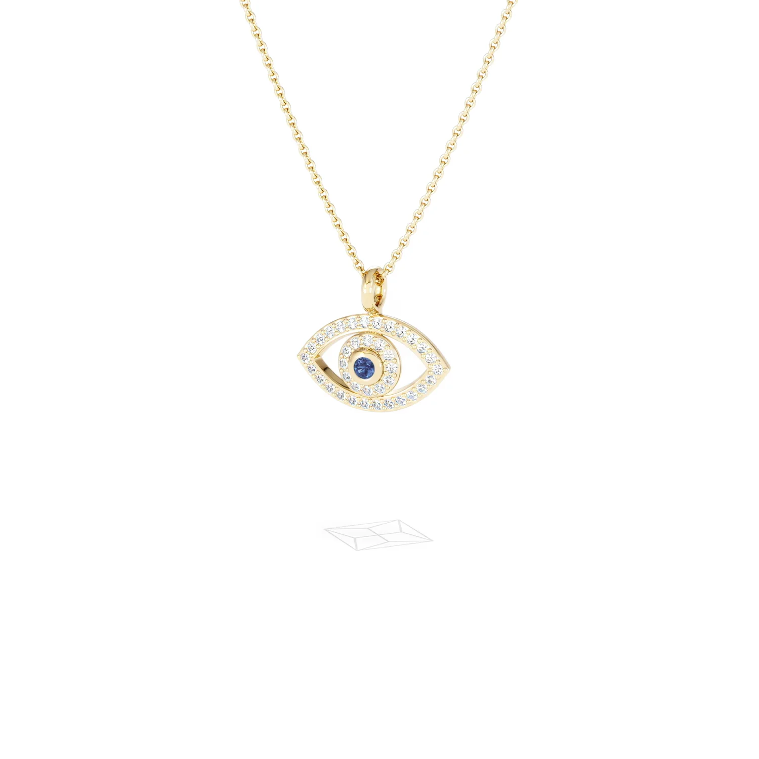 Evil Eye 0.21ct Sapphire and Lab Diamond Pendant Necklace in 18K Gold Vermeil - Image 84