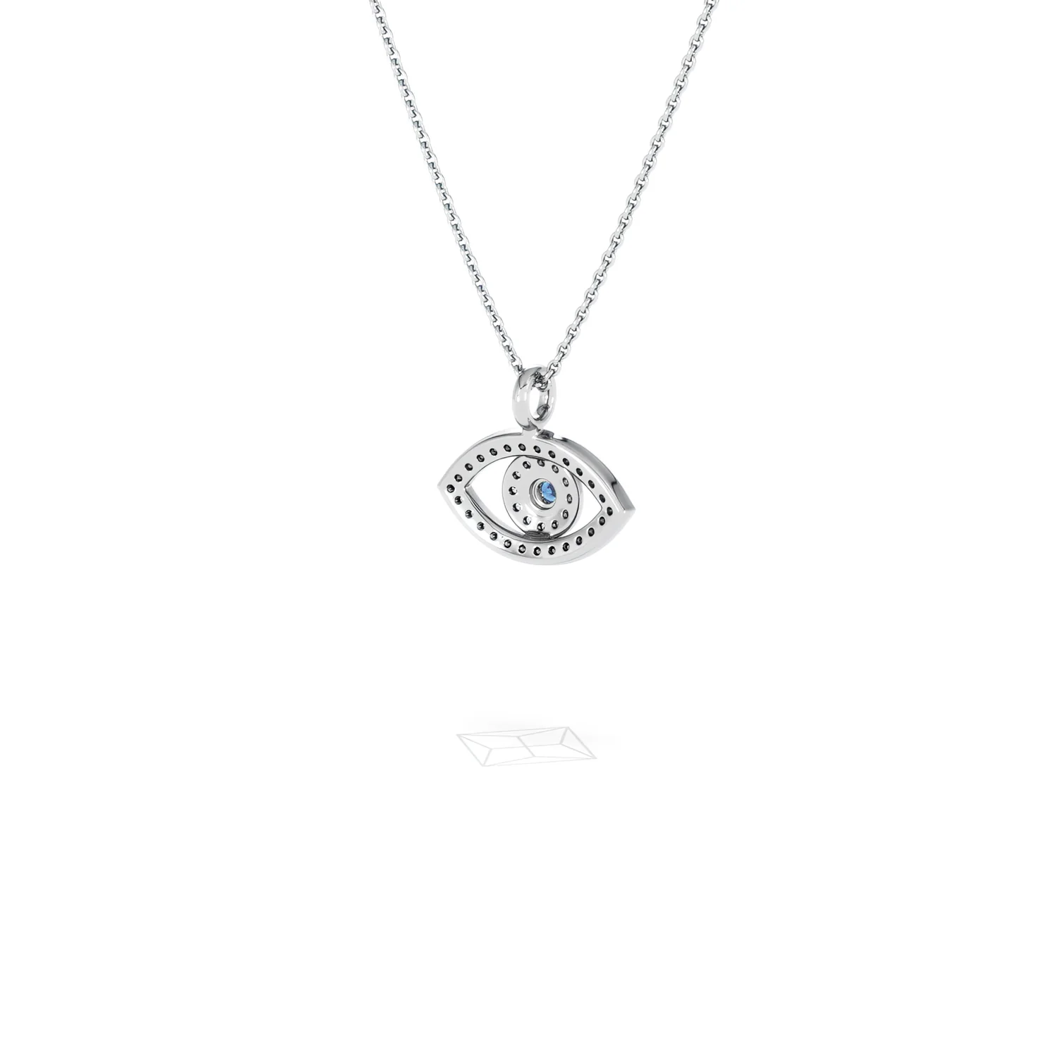 Evil Eye 0.21ct Sapphire and Lab Diamond Pendant Necklace in in Sterling Silver - Image 42