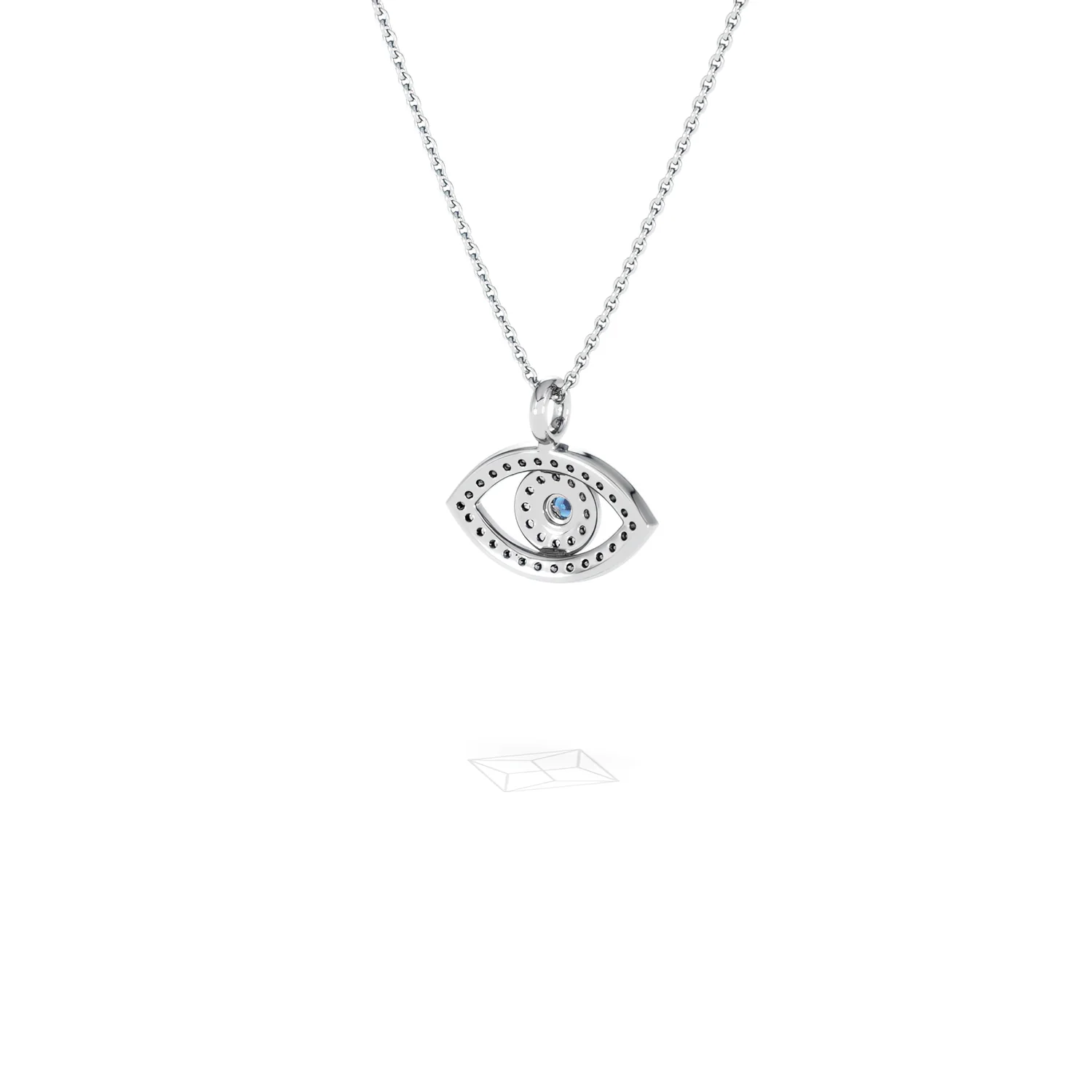 Evil Eye 0.21ct Sapphire and Lab Diamond Pendant Necklace in in Sterling Silver - Image 43
