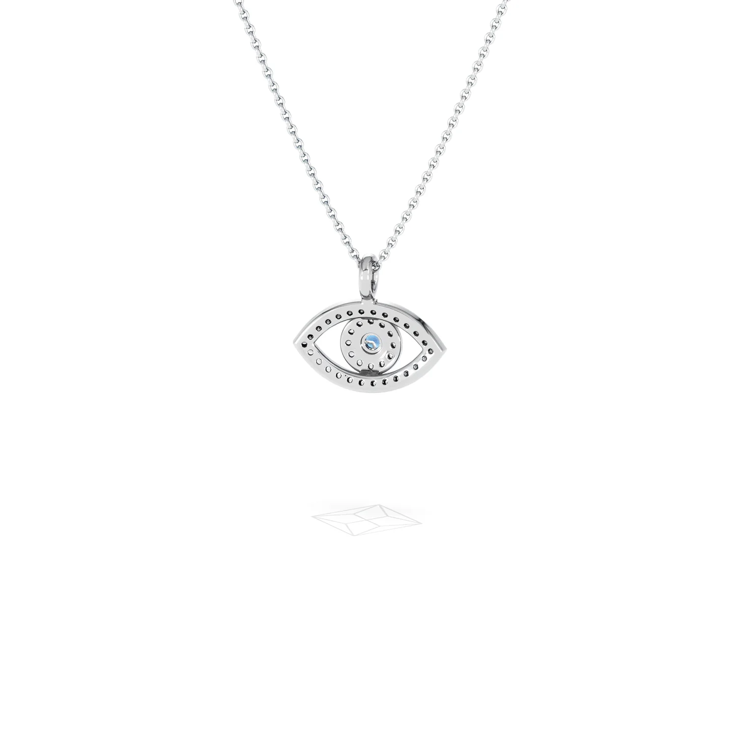 Evil Eye 0.21ct Sapphire and Lab Diamond Pendant Necklace in in Sterling Silver - Image 46